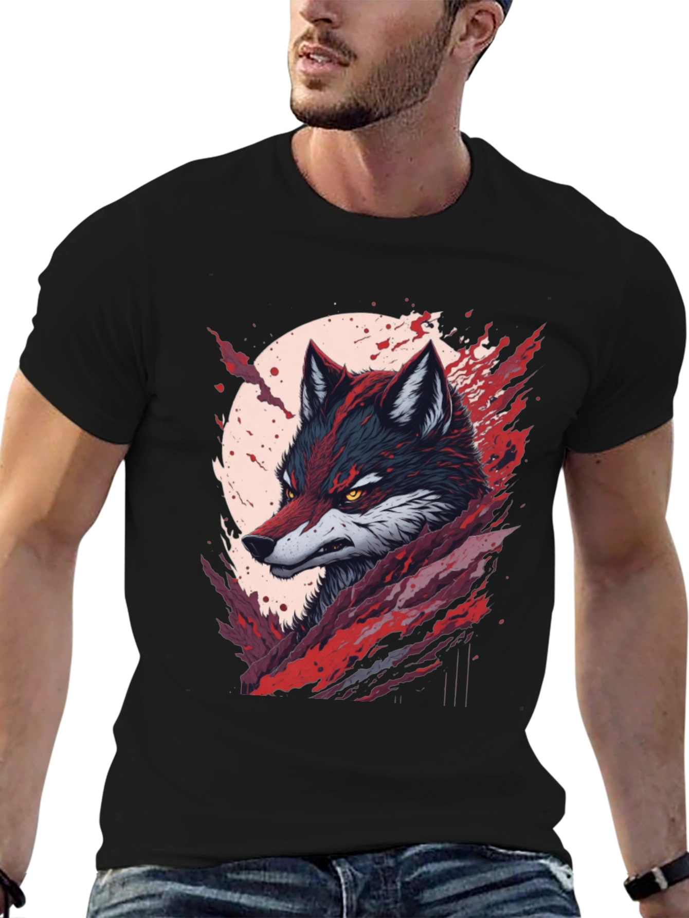 Wolf Graphic Tee - Bold Animal Design