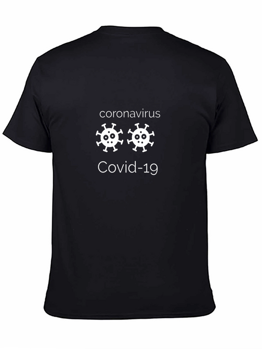 Coronavirus Covid-19 Graphic Tee - Black Cotton