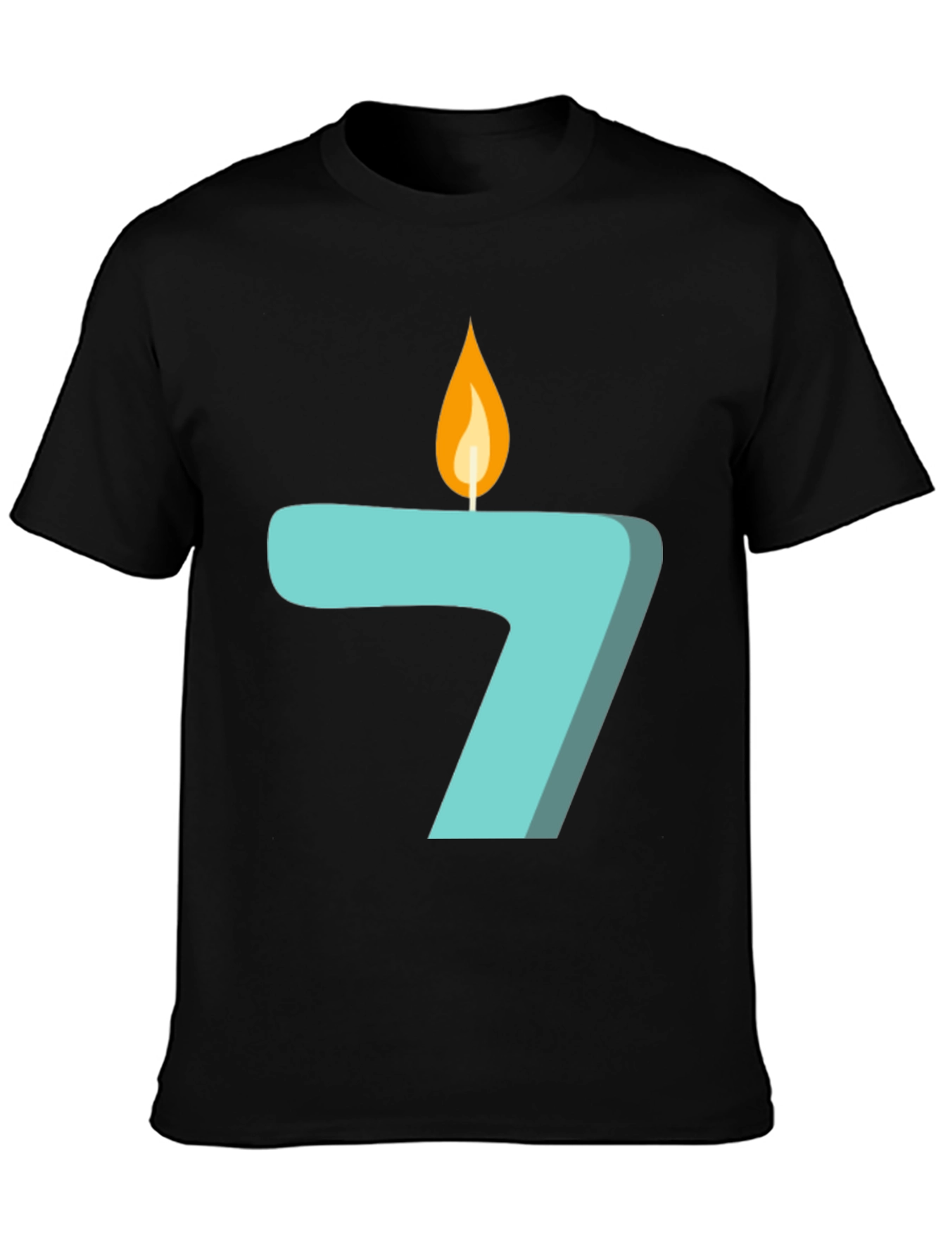 Number 7 Birthday Candle Graphic T-Shirt