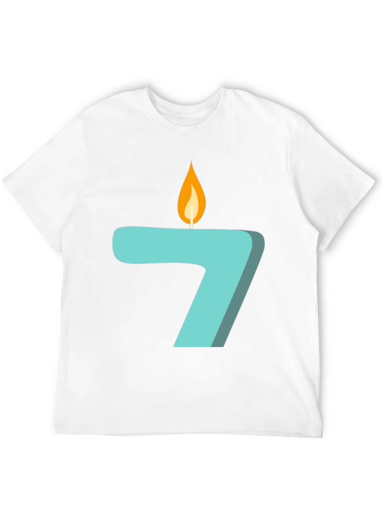 Number 7 Birthday Candle Graphic T-Shirt