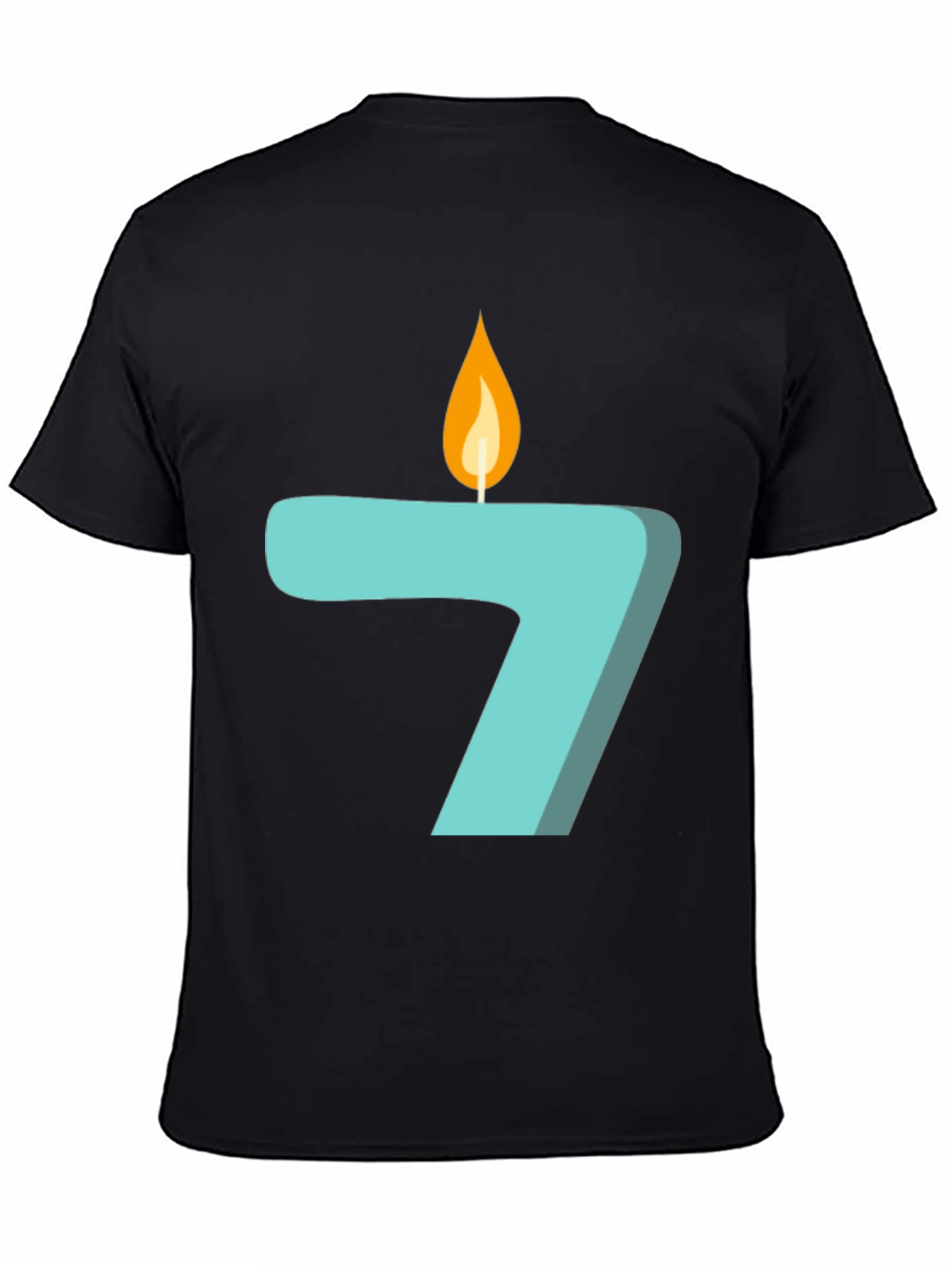 Number 7 Birthday Candle Graphic T-Shirt
