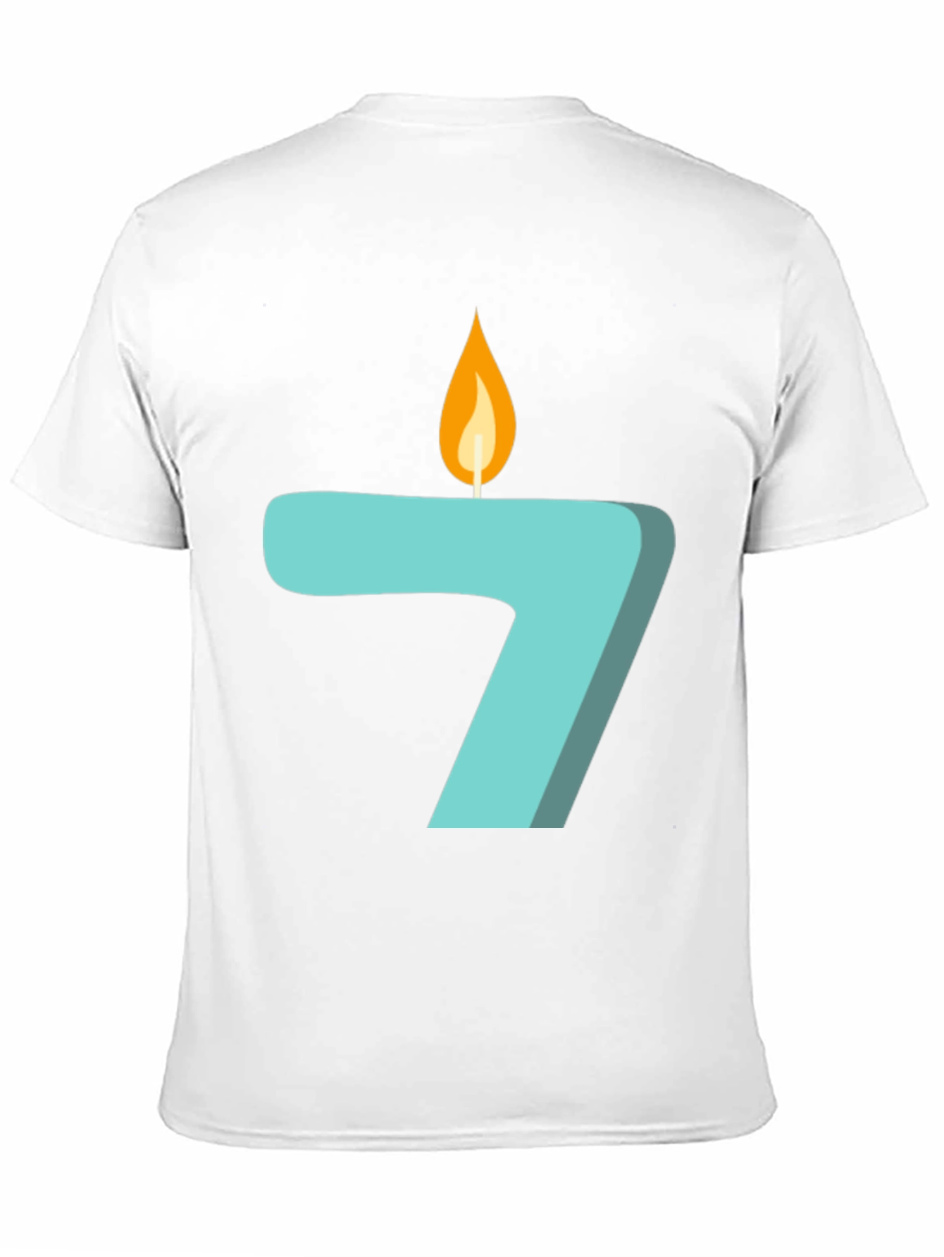 Number 7 Birthday Candle Graphic T-Shirt