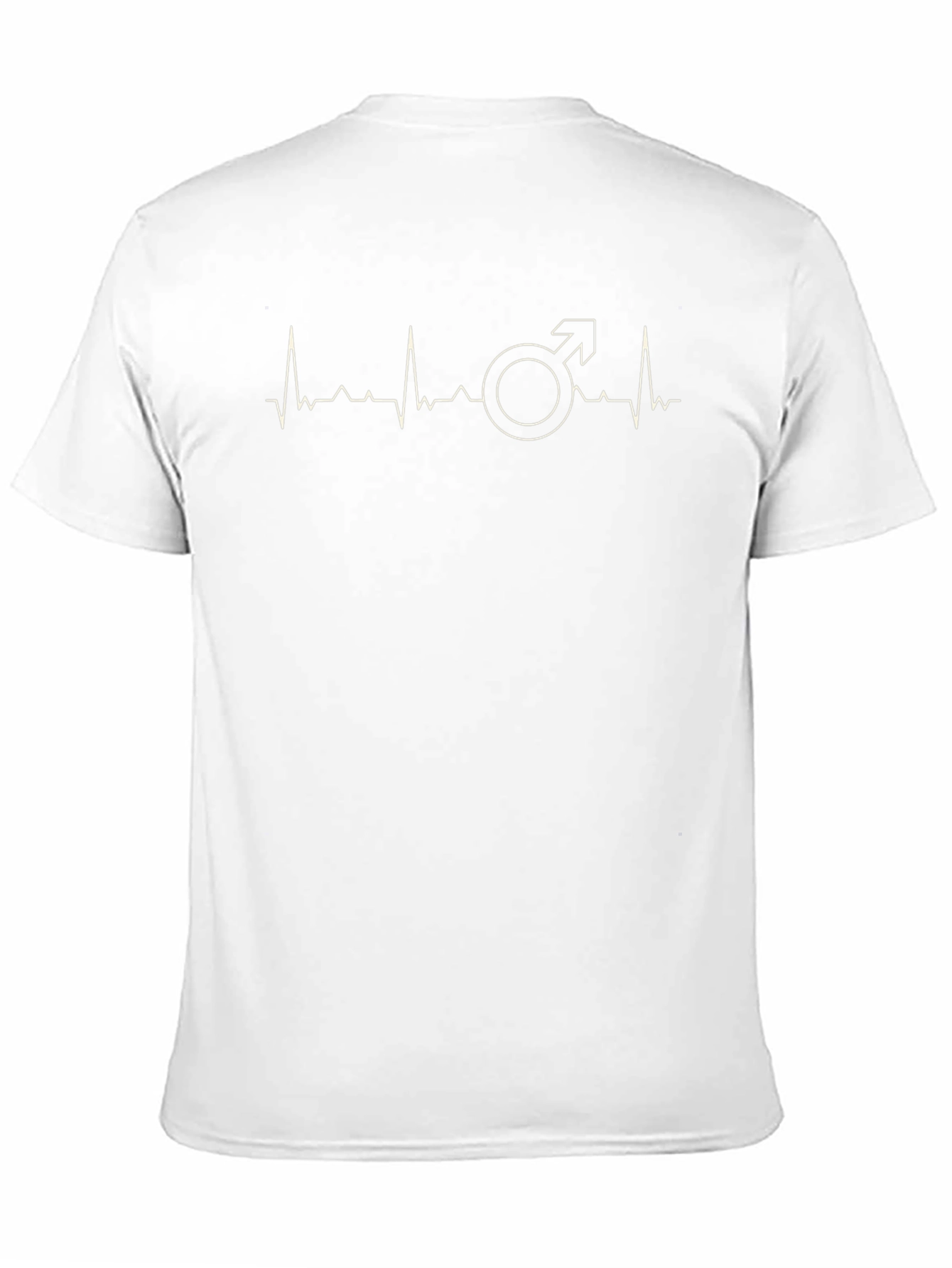 Mens Black T-Shirt with Male Symbol Heartbeat Graphic