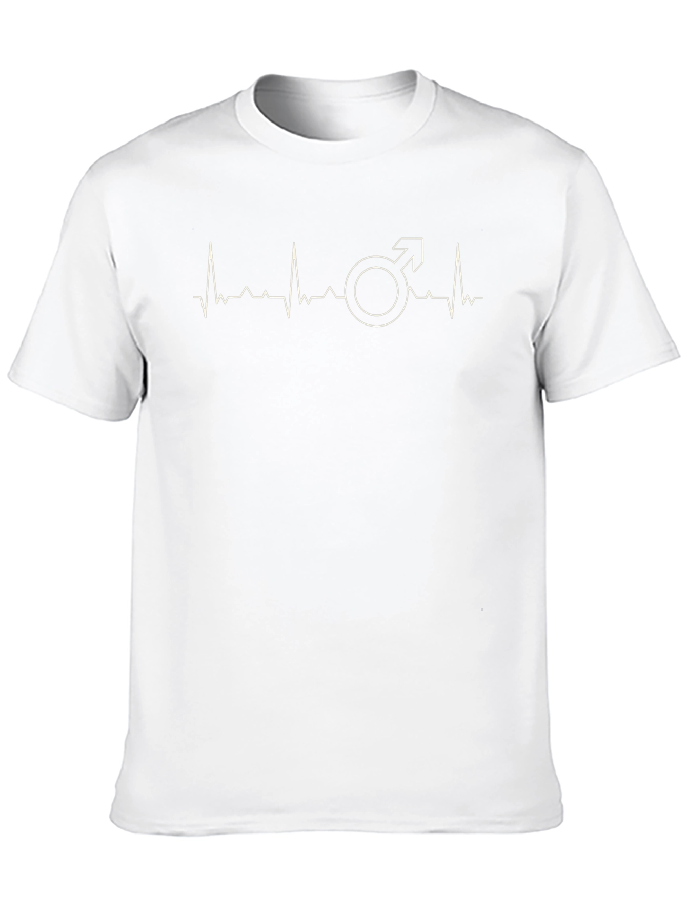 Mens Black T-Shirt with Male Symbol Heartbeat Graphic