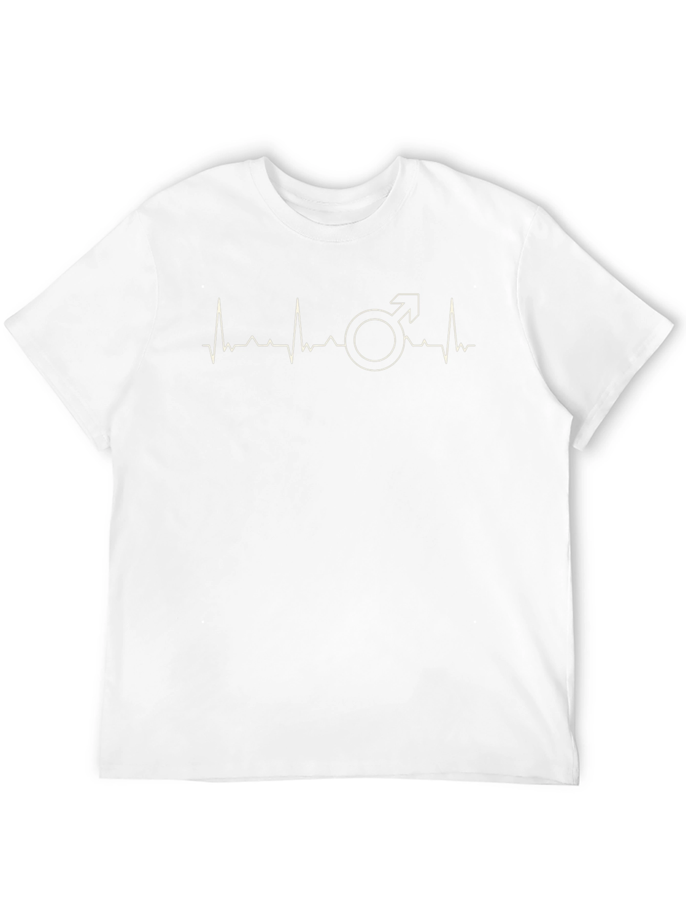 Mens Black T-Shirt with Male Symbol Heartbeat Graphic