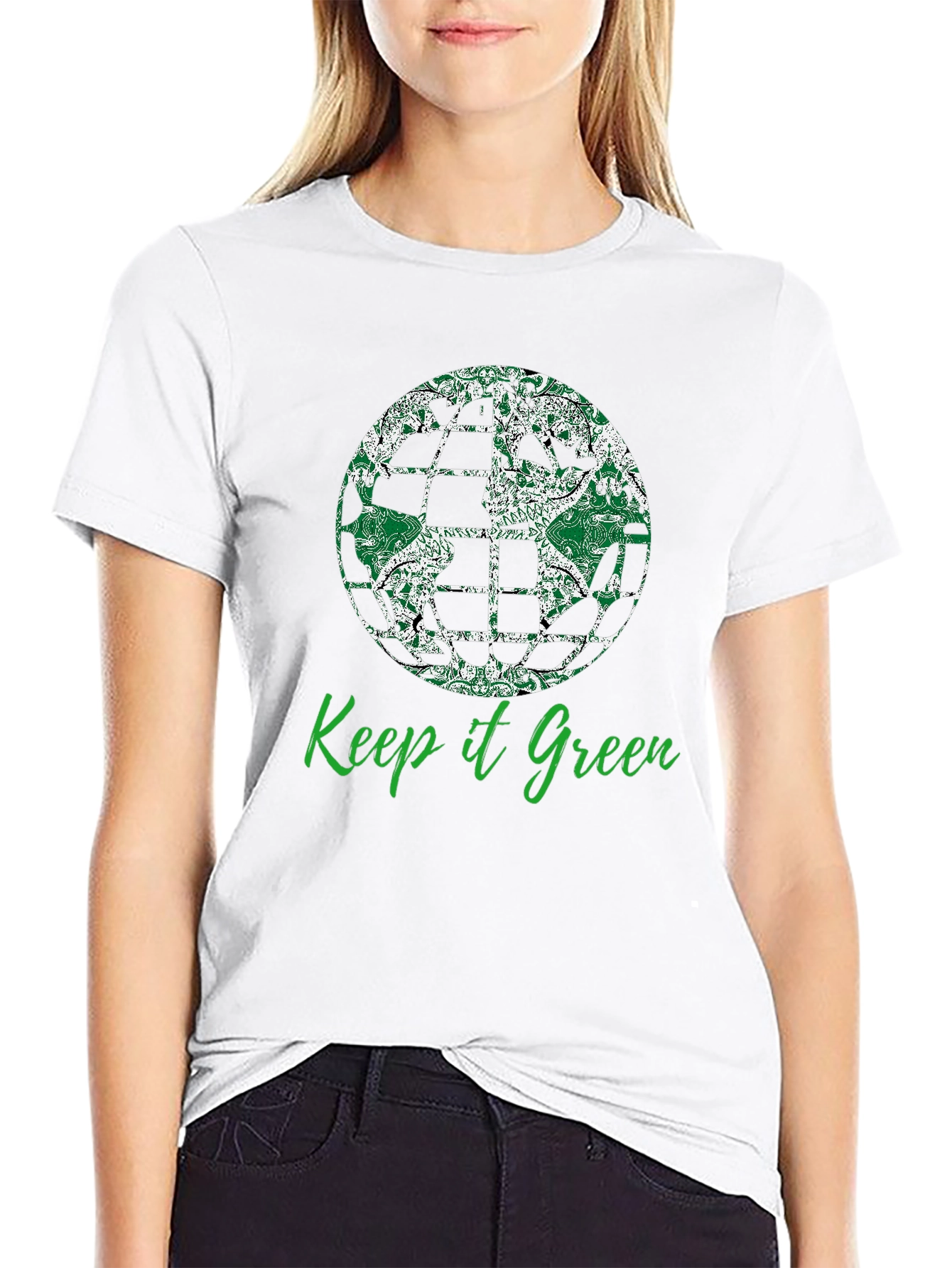 Keep it Green T-Shirt - Earth Globe Design