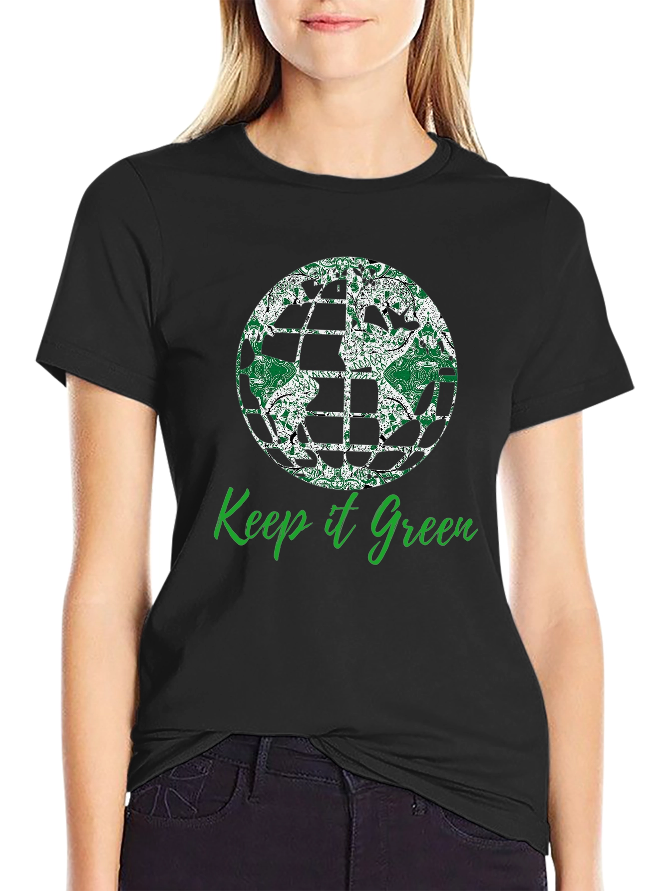 Keep it Green T-Shirt - Earth Globe Design