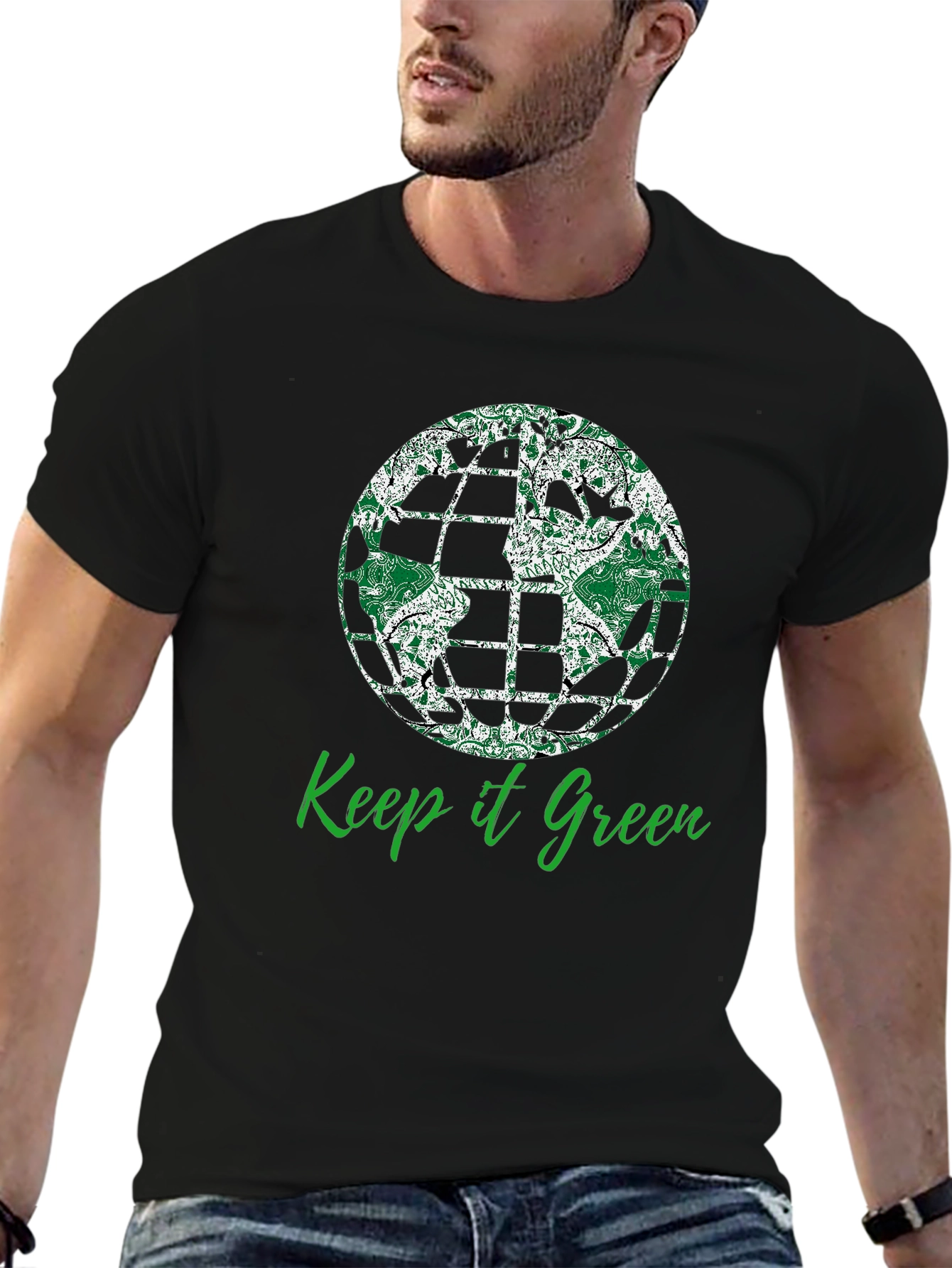 Keep it Green T-Shirt - Earth Globe Design
