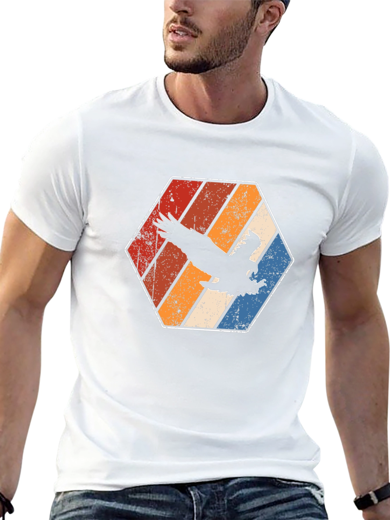 Retro Eagle Hexagon T-Shirt