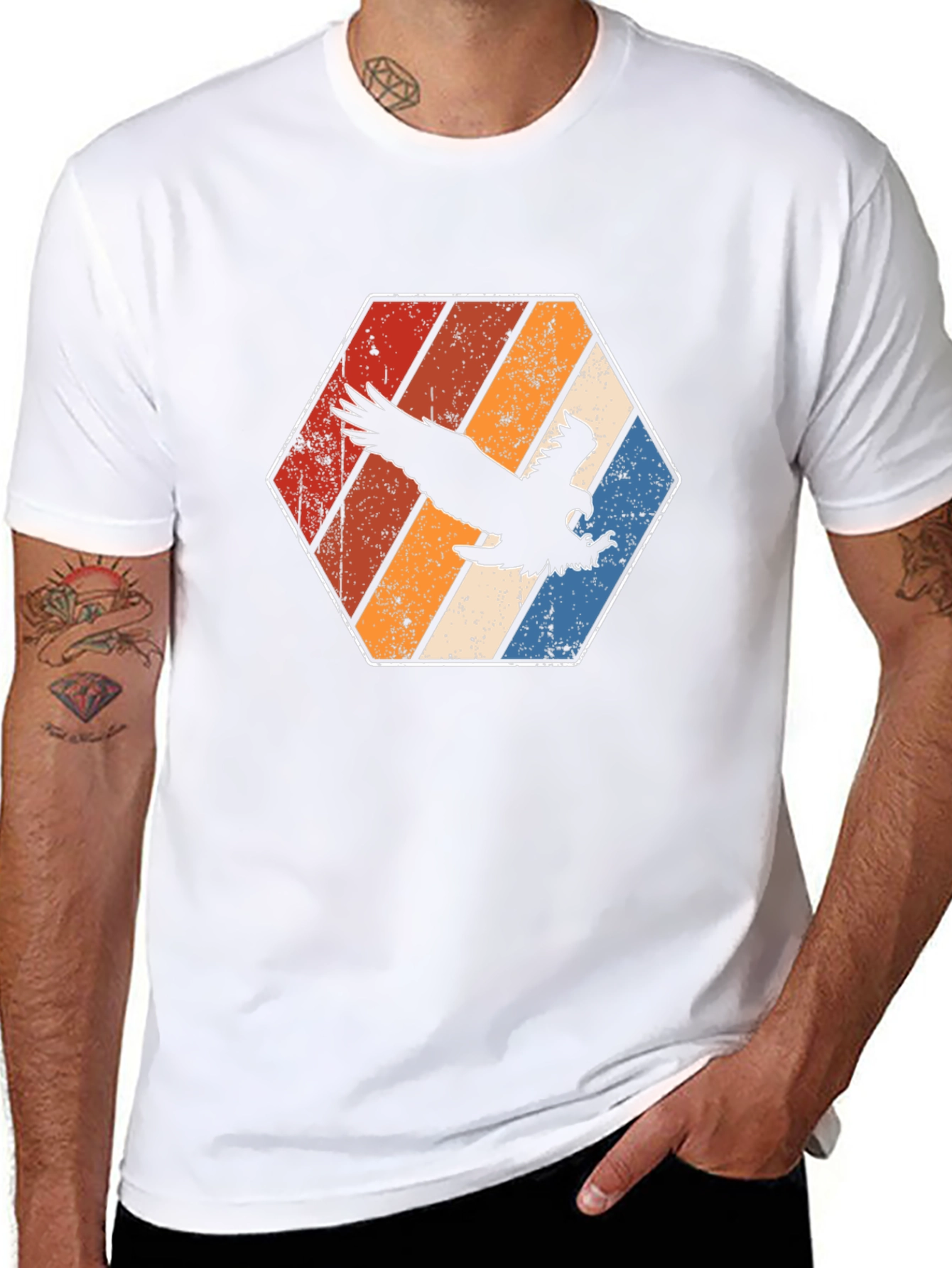 Retro Eagle Hexagon T-Shirt