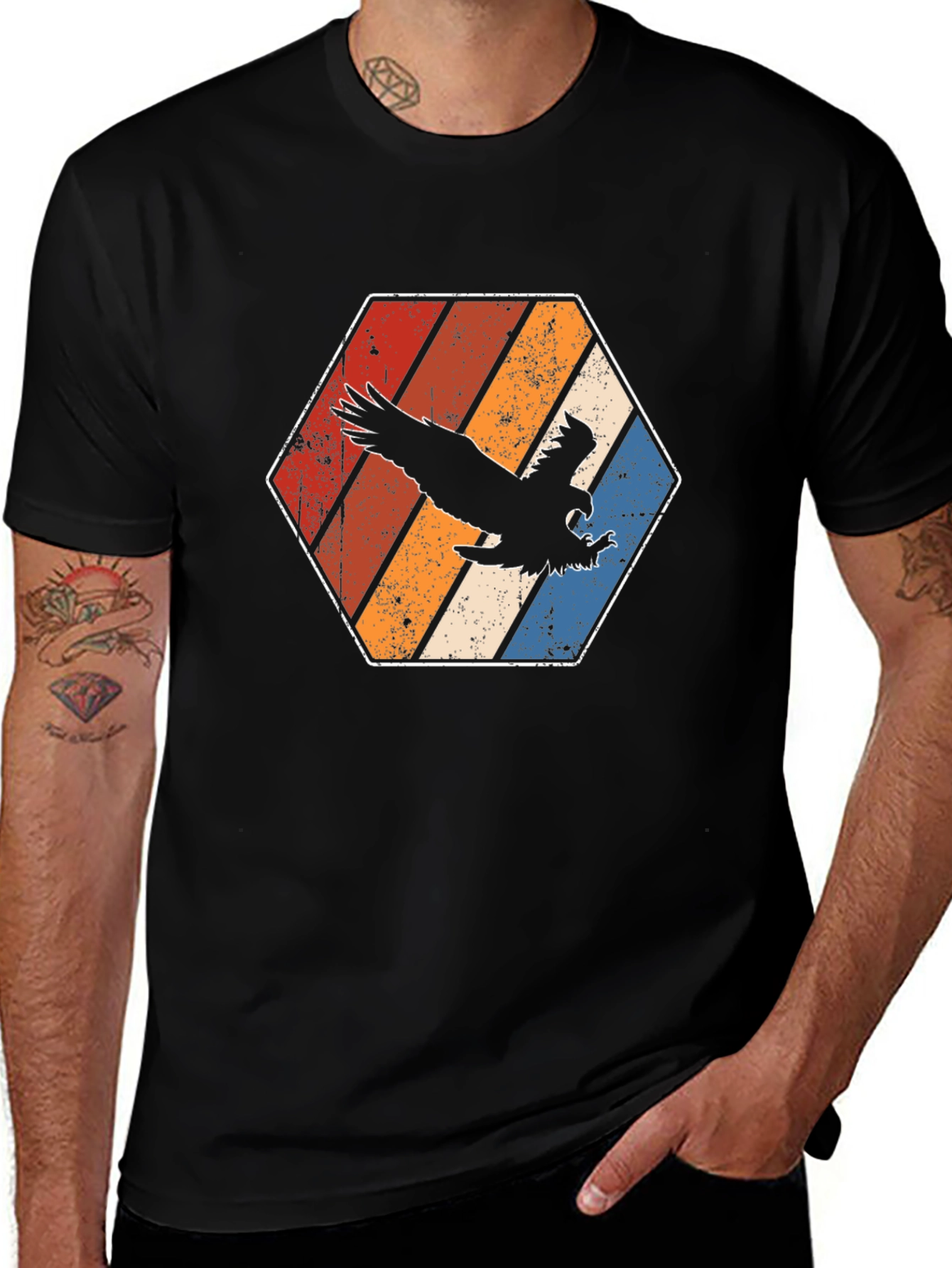Retro Eagle Hexagon T-Shirt