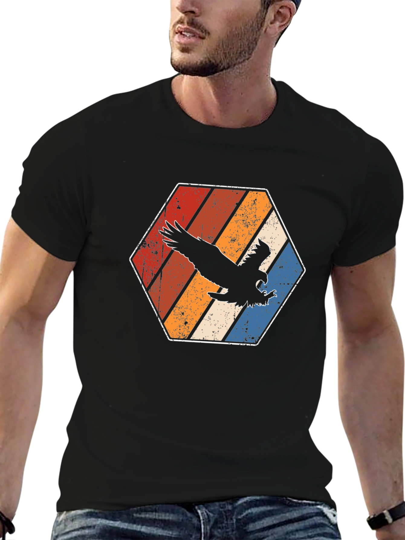 Retro Eagle Hexagon T-Shirt