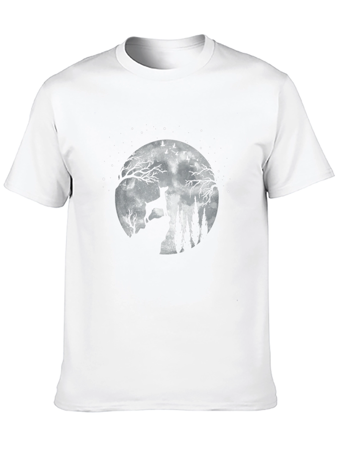 Dog Moon Graphic Tee - Black Cotton Blend