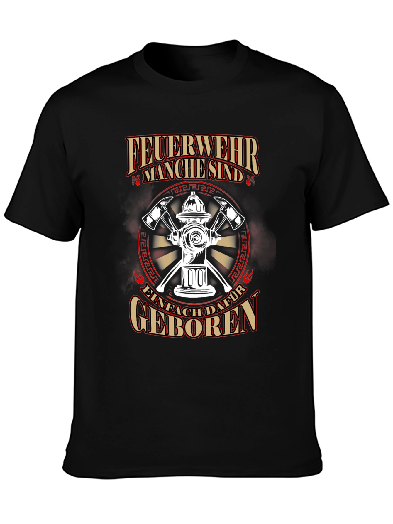 Firefighter Born For It Black T-Shirt