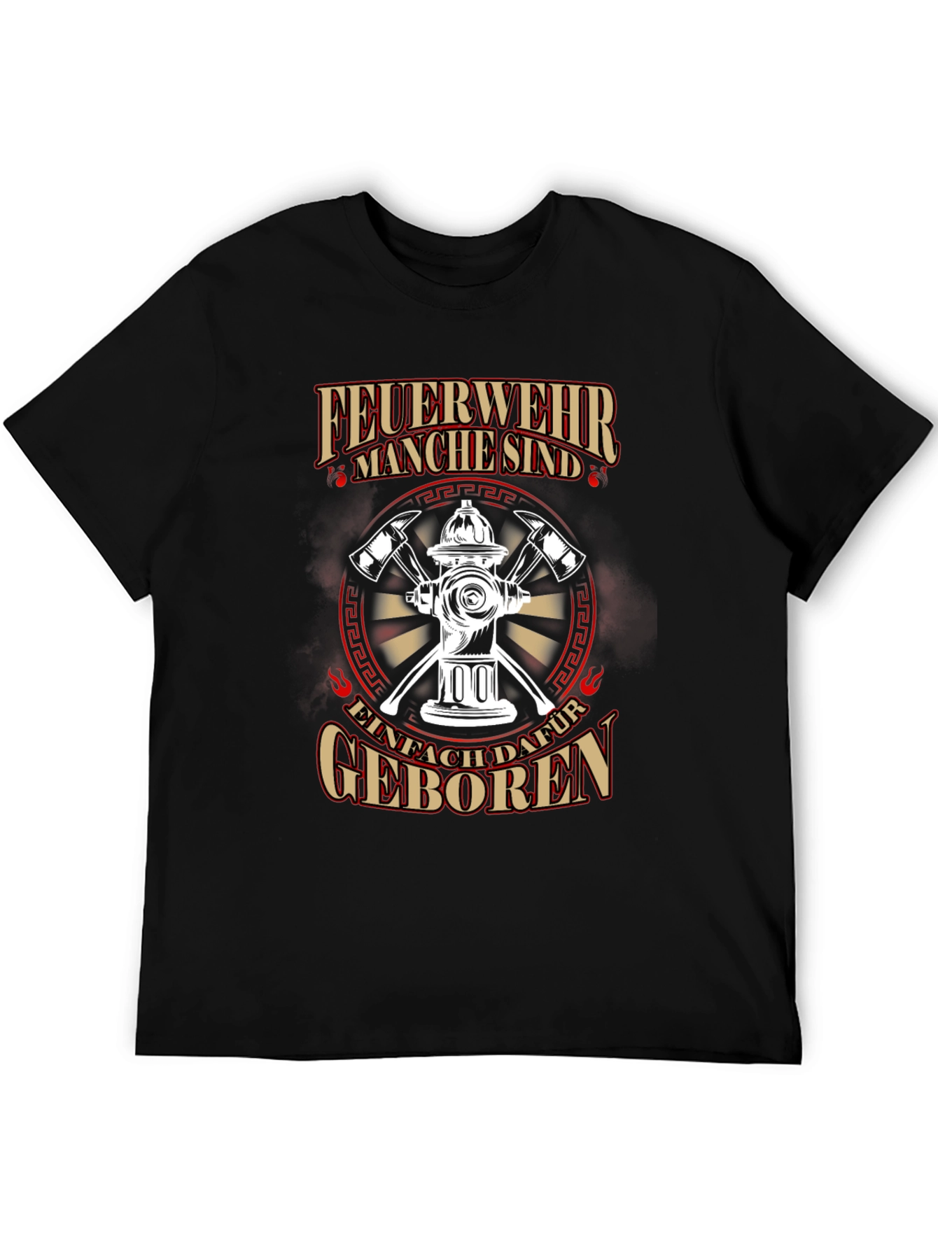 Firefighter Born For It Black T-Shirt