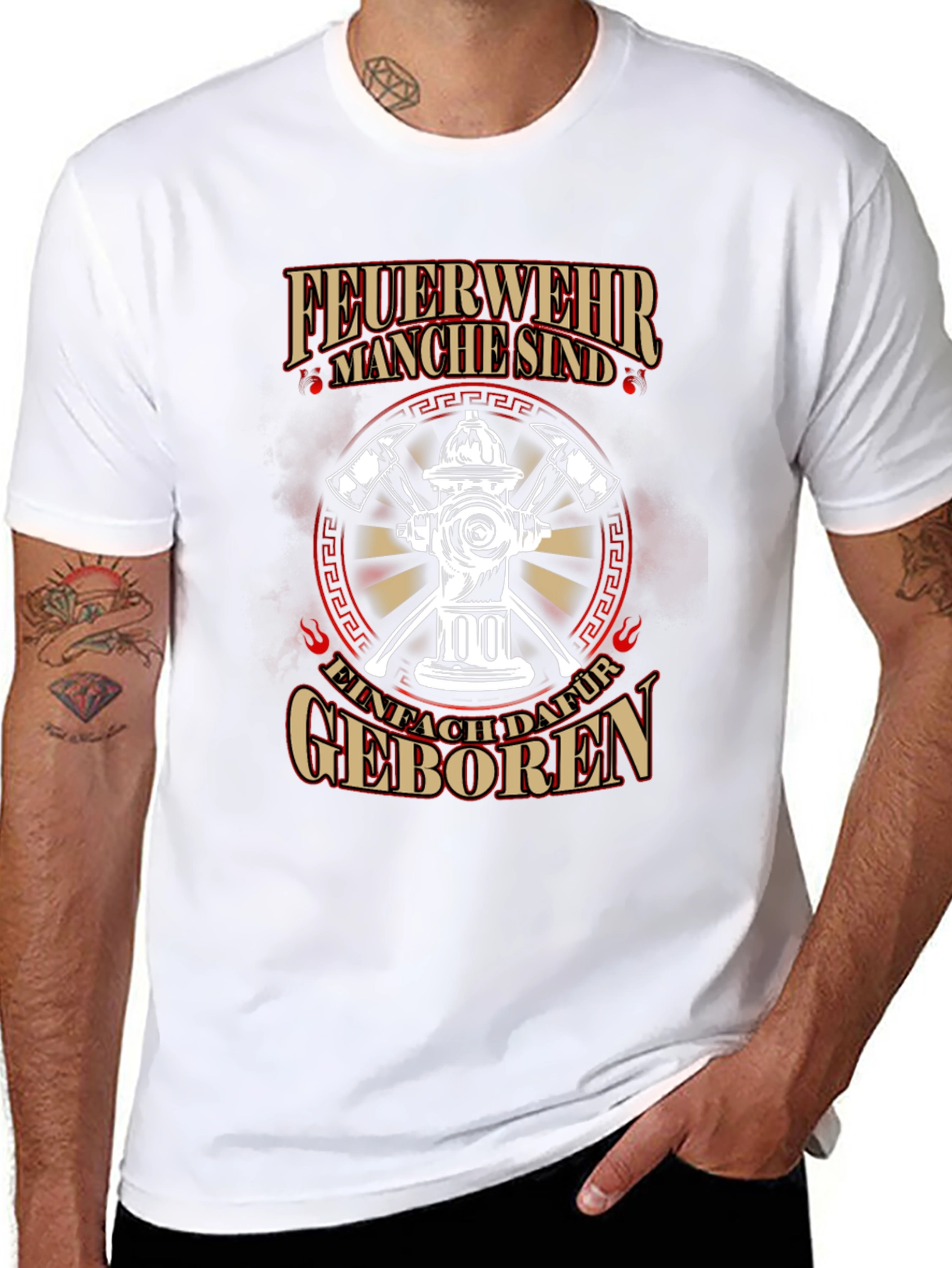 Firefighter Born For It Black T-Shirt
