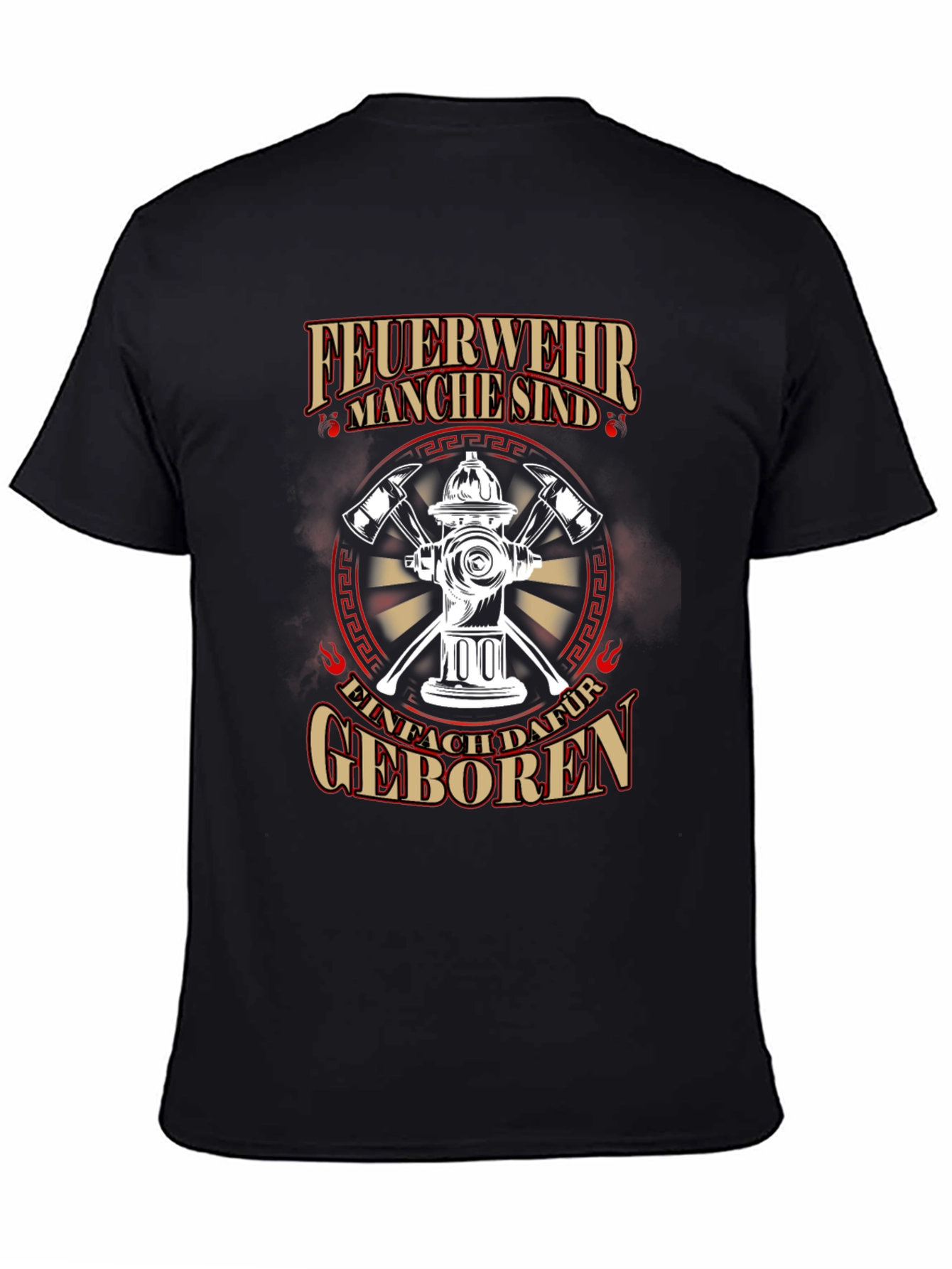Firefighter Born For It Black T-Shirt