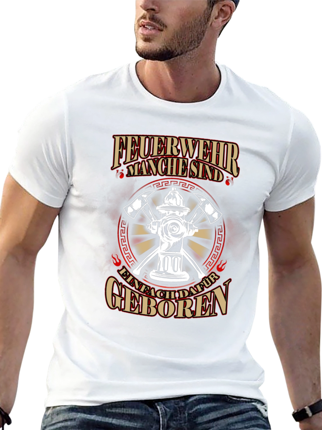 Firefighter Born For It Black T-Shirt