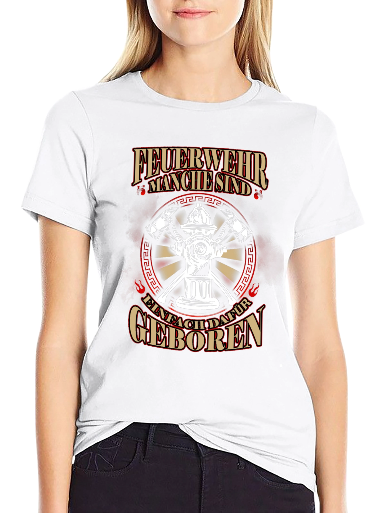 Firefighter Born For It Black T-Shirt