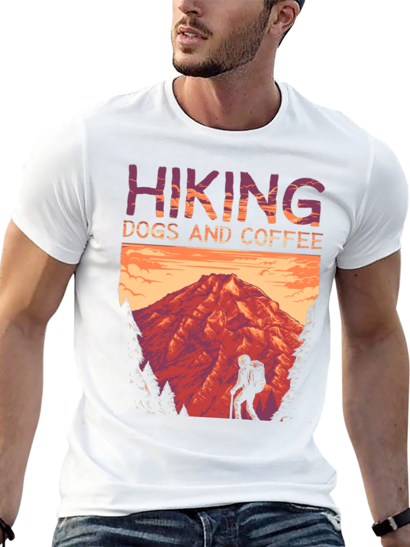 Hiking Dogs and Coffee T-Shirt - Mountain Adventure