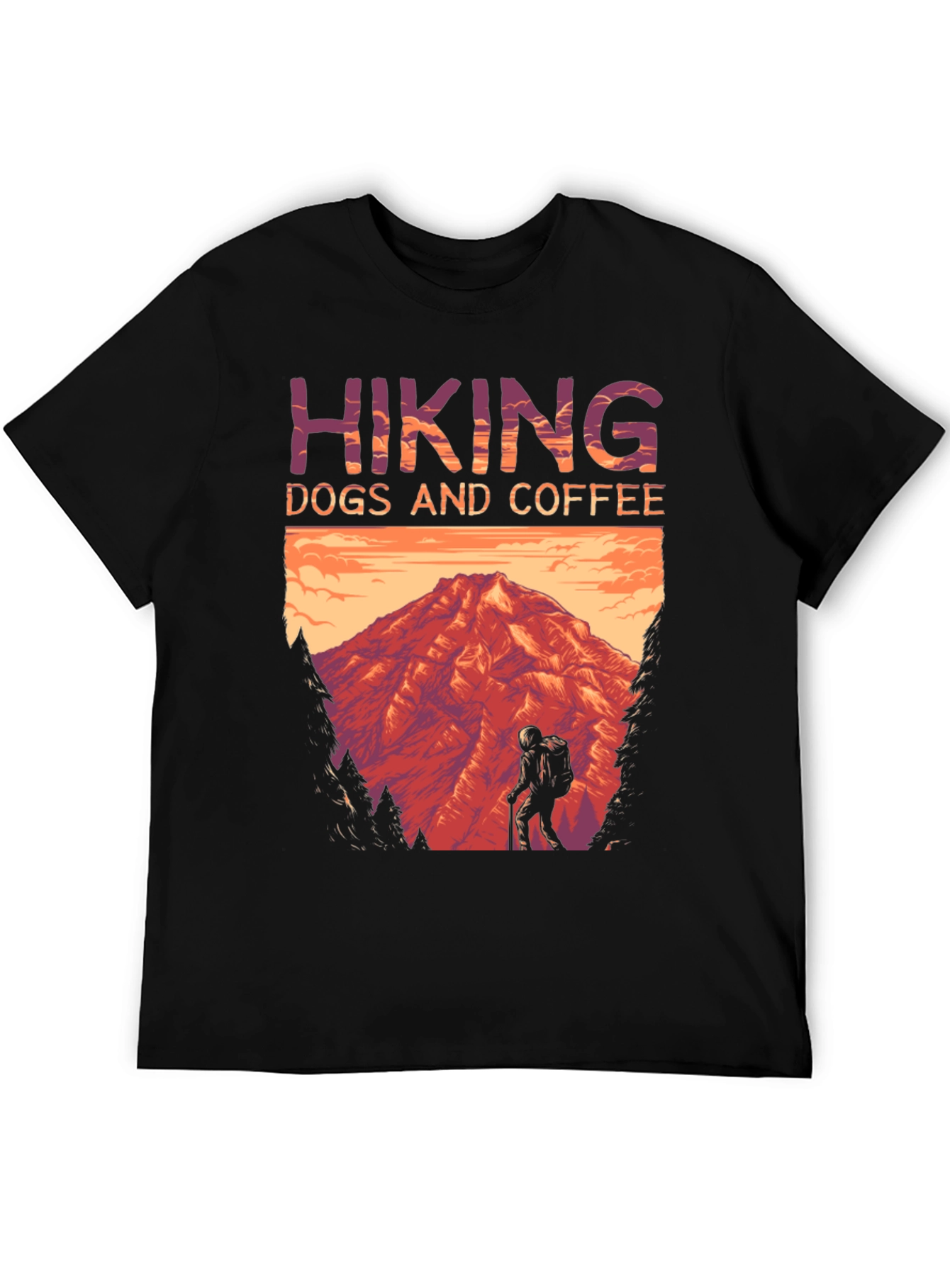 Hiking Dogs and Coffee T-Shirt - Mountain Adventure
