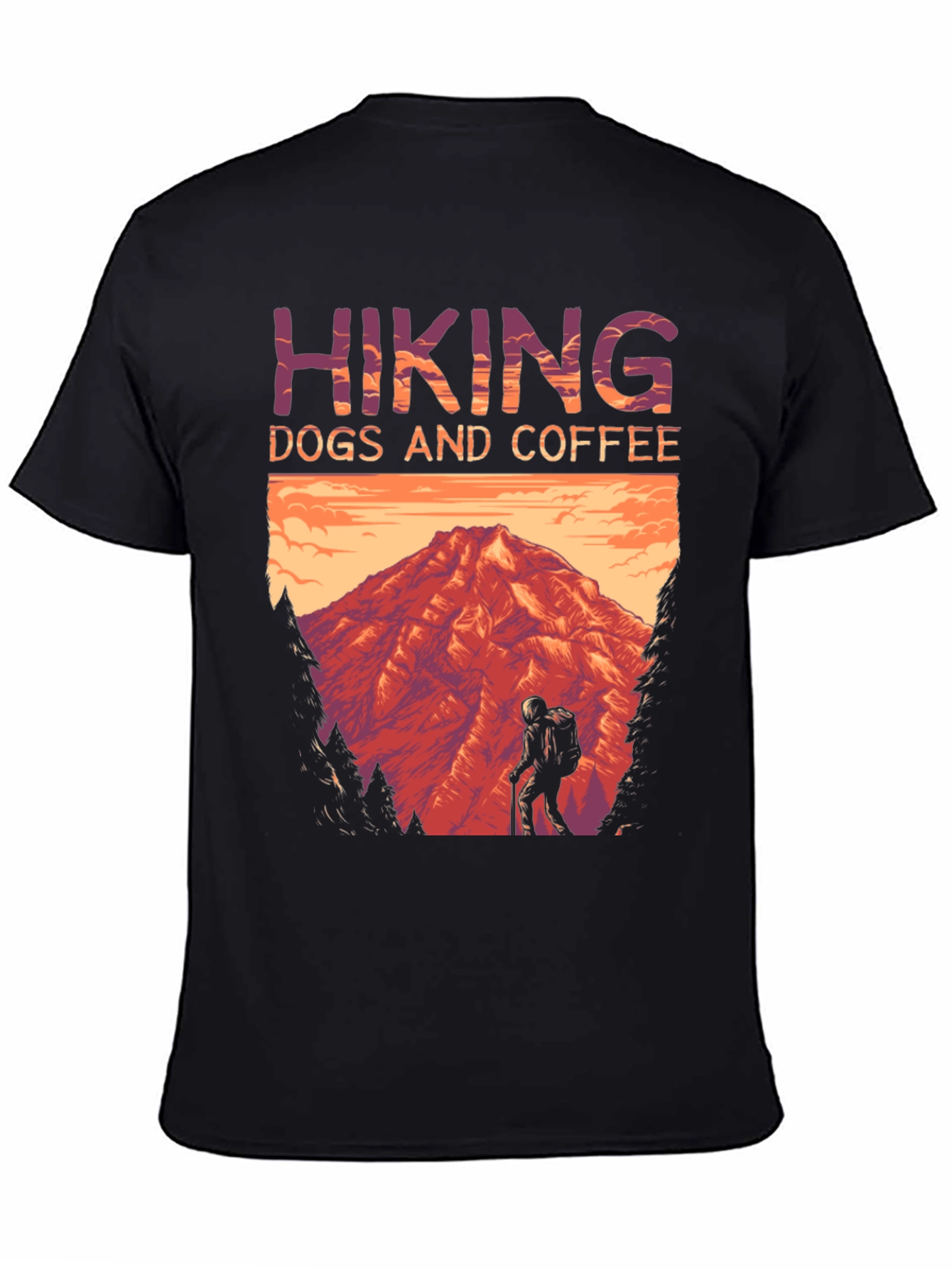 Hiking Dogs and Coffee T-Shirt - Mountain Adventure