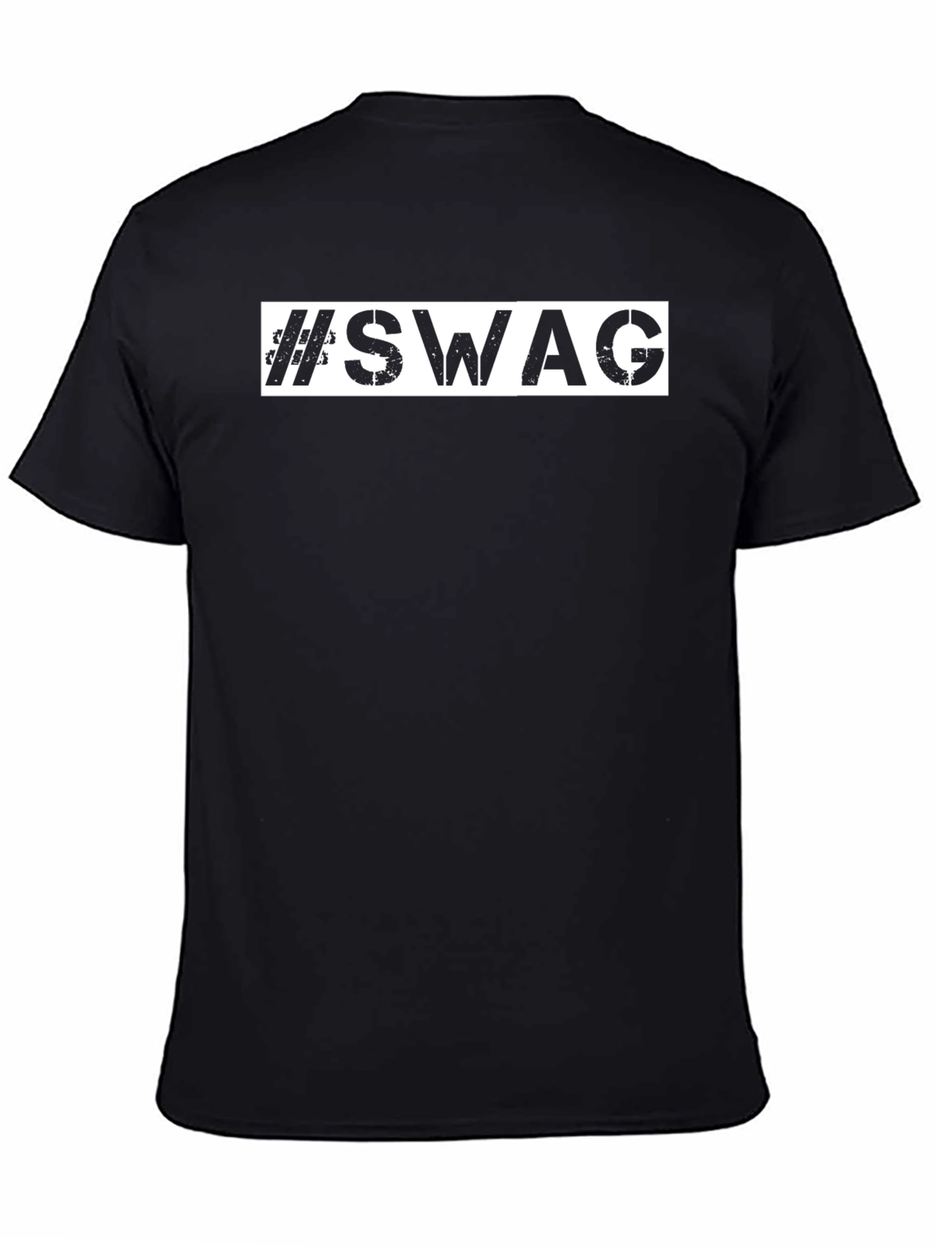#SWAG Mens Black Graphic Print Tee