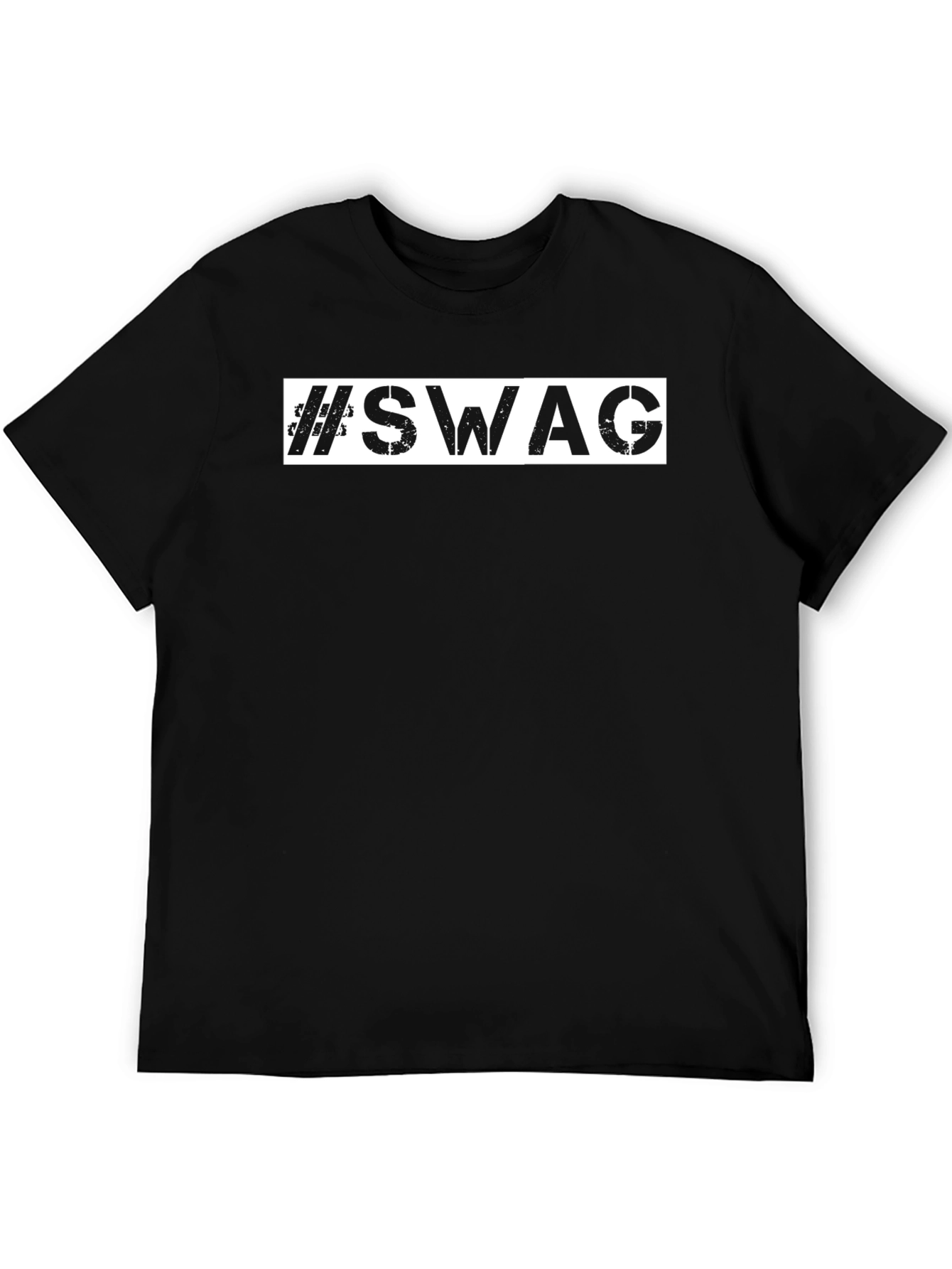 #SWAG Mens Black Graphic Print Tee
