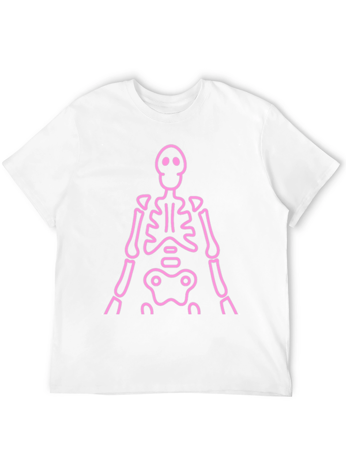 Pink Skeleton Graphic Tee - Black Casual Shirt