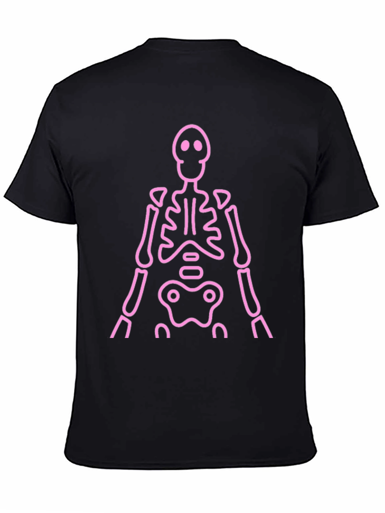Pink Skeleton Graphic Tee - Black Casual Shirt
