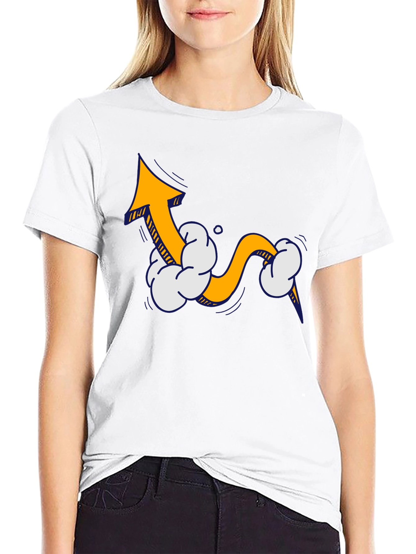 Upward Trend Tee - Cartoon Arrow Design