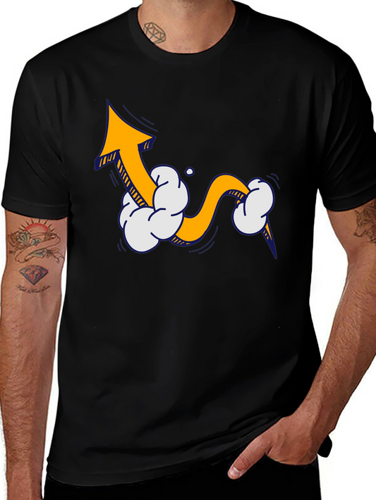 Upward Trend Tee - Cartoon Arrow Design