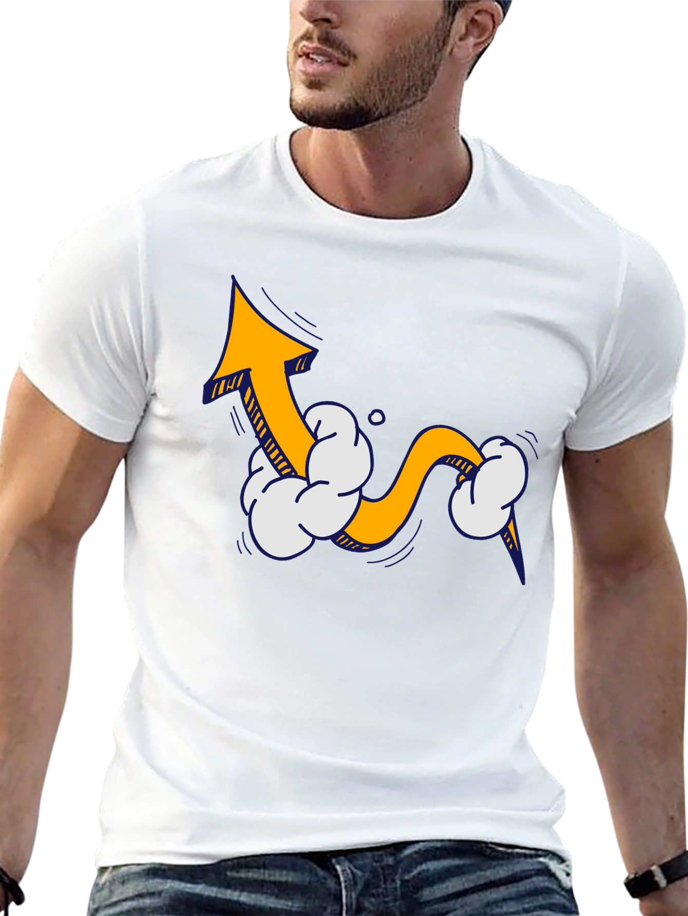 Upward Trend Tee - Cartoon Arrow Design