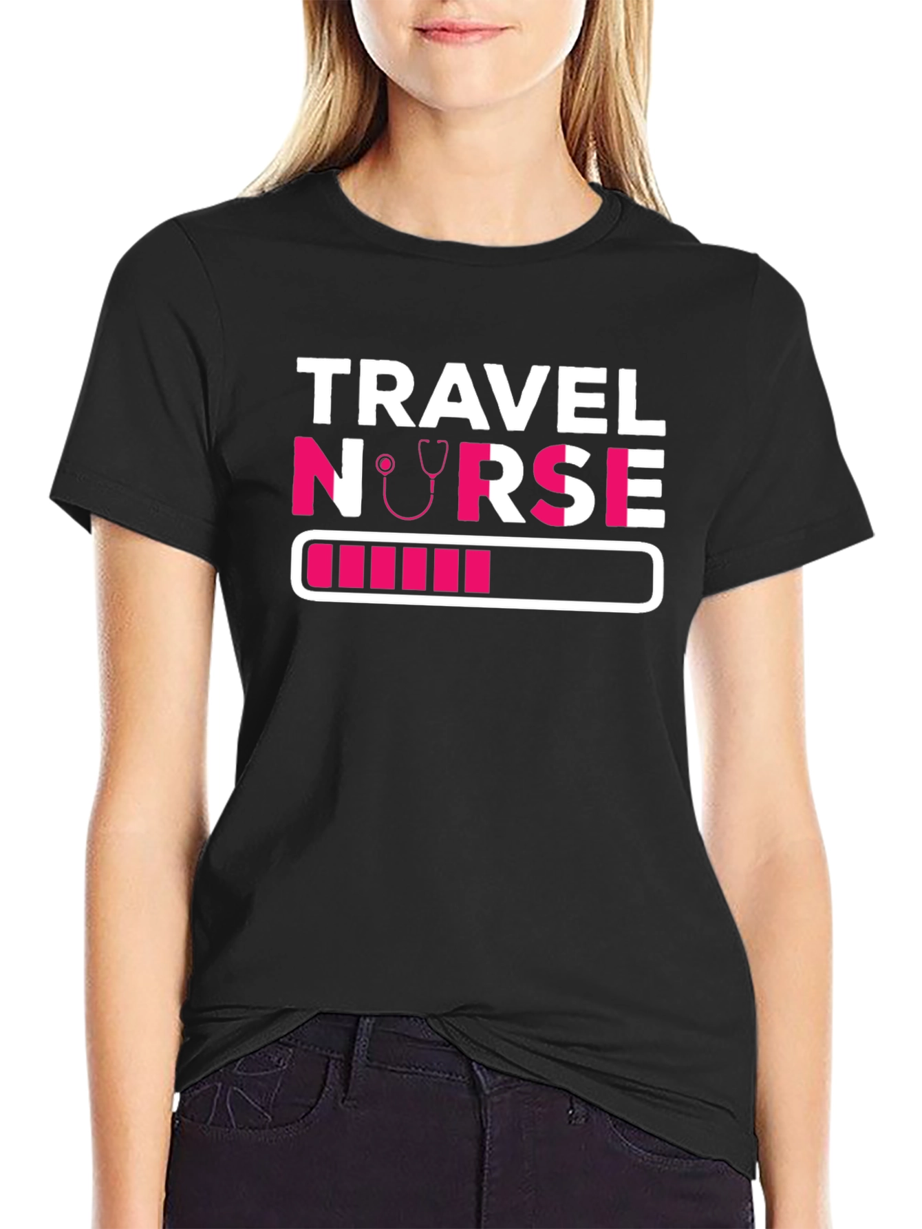 Travel Nurse Loading T-Shirt - Pink Design