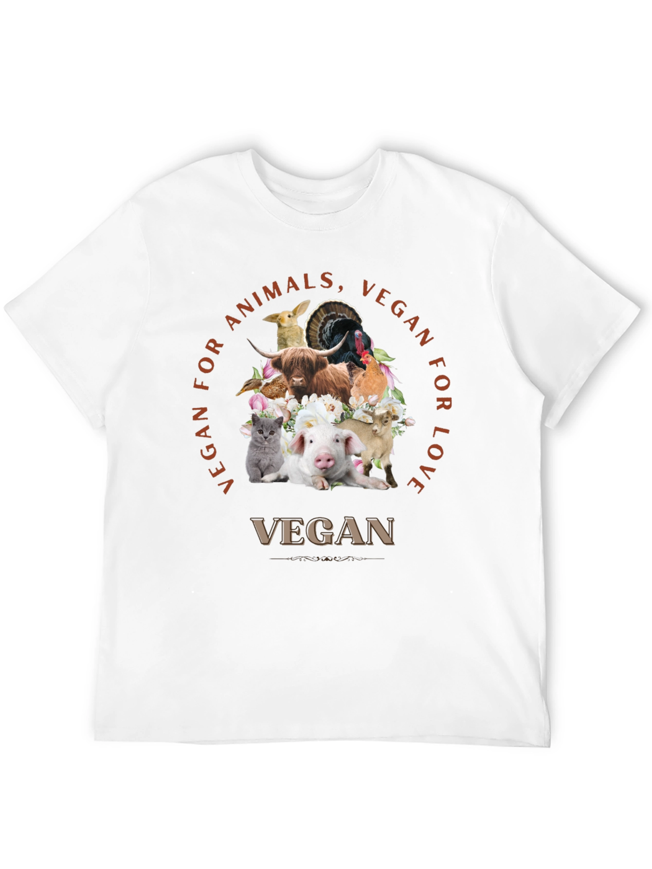 Vegan for Animals Love T-Shirt