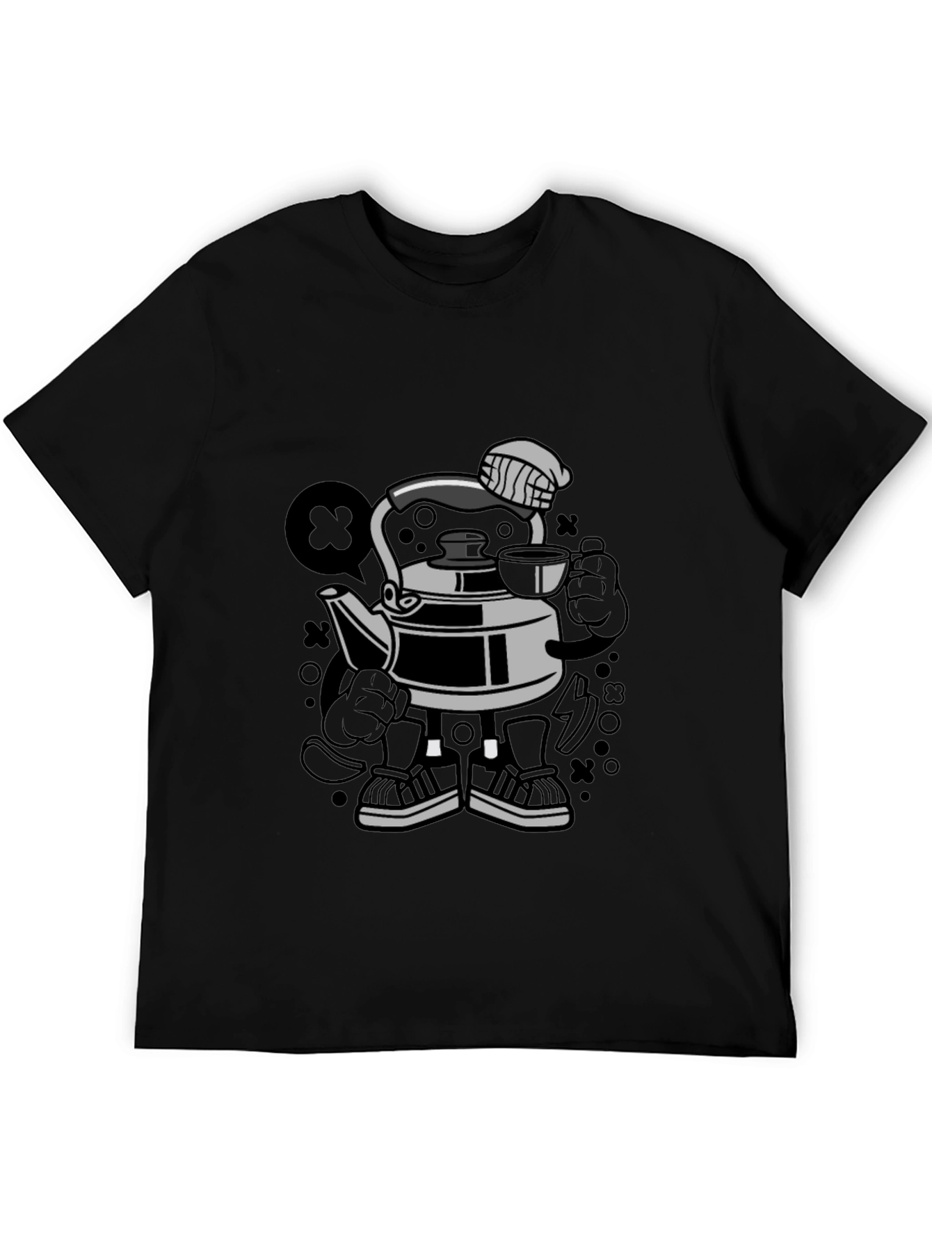 Cartoon Kettle Character T-Shirt | Funny Kitchen Graphic Tee | Cute Appliance Shirt | Gift for Cooking Lovers | Free Shipping $50+