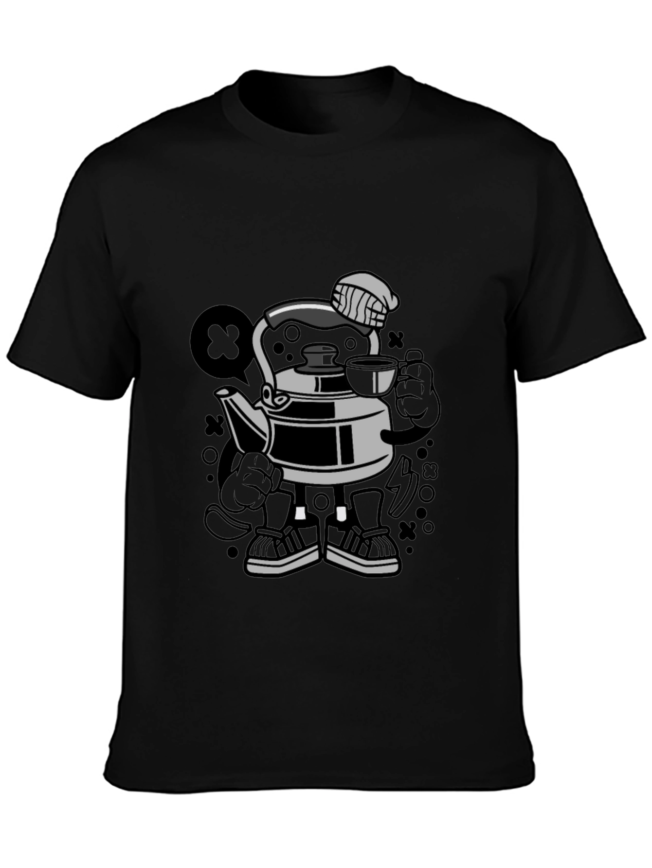 Cartoon Kettle Character T-Shirt | Funny Kitchen Graphic Tee | Cute Appliance Shirt | Gift for Cooking Lovers | Free Shipping $50+