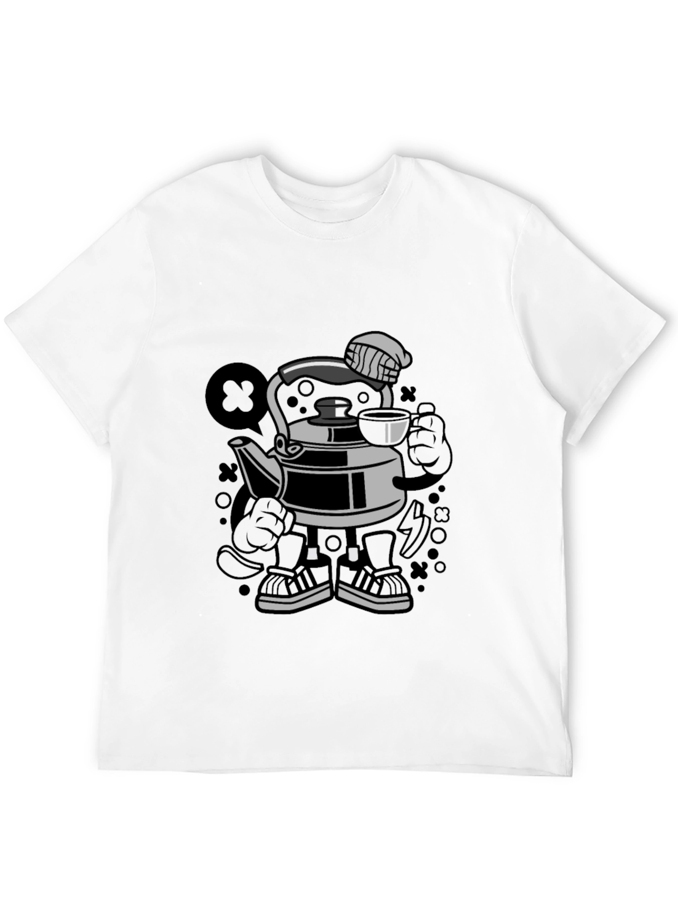 Cartoon Kettle Character T-Shirt | Funny Kitchen Graphic Tee | Cute Appliance Shirt | Gift for Cooking Lovers | Free Shipping $50+