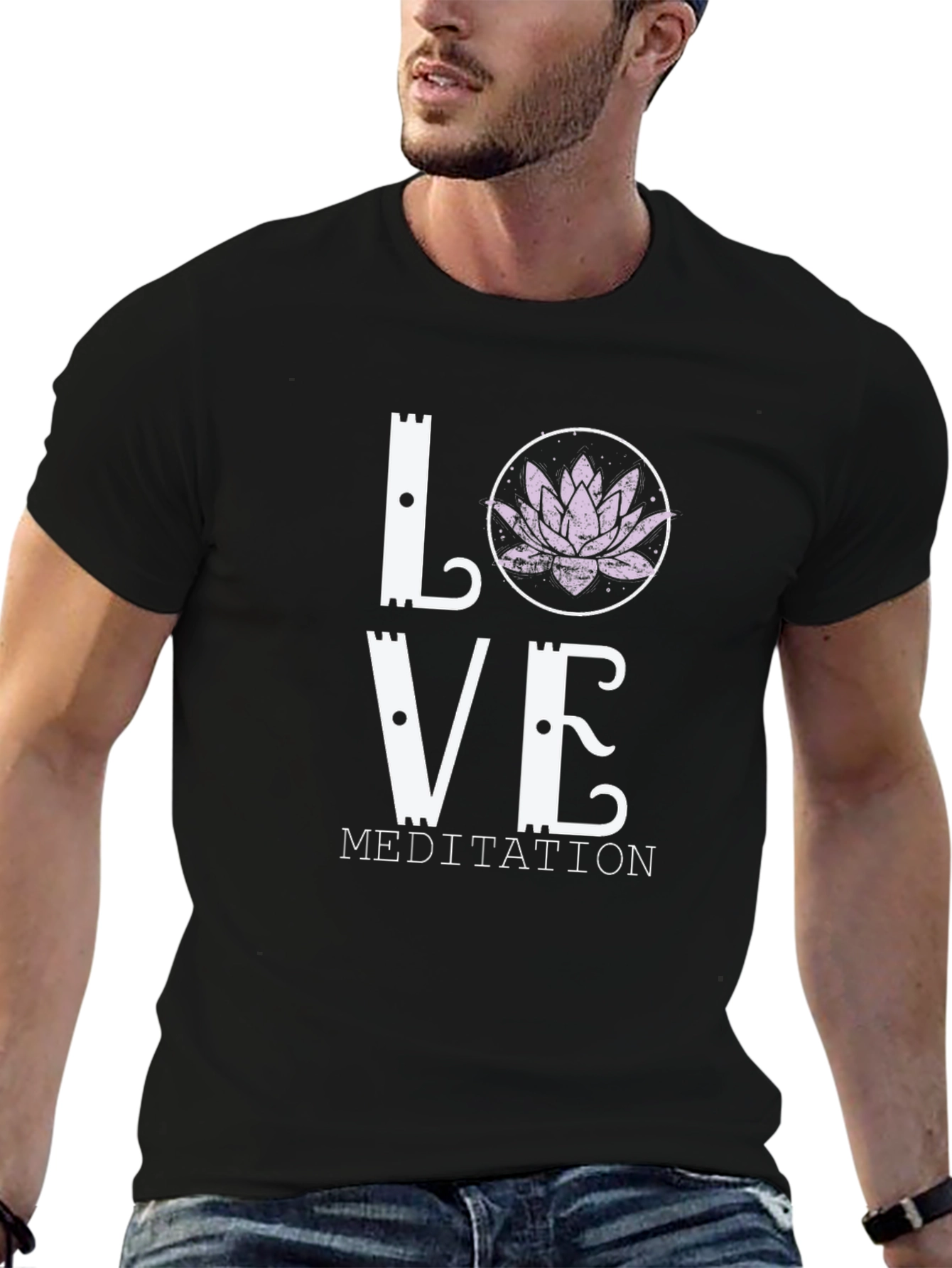 Love Meditation Lotus Flower Graphic Tee