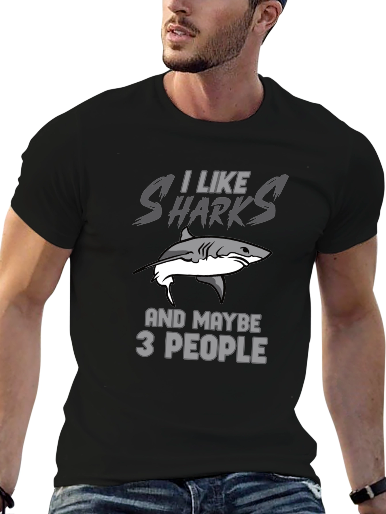 I Like Sharks T-Shirt Funny Shark Lover Gift