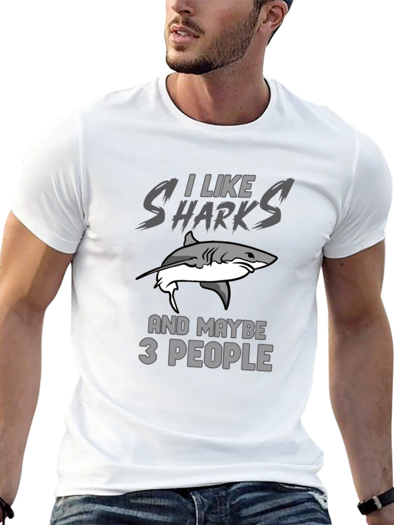 I Like Sharks T-Shirt Funny Shark Lover Gift