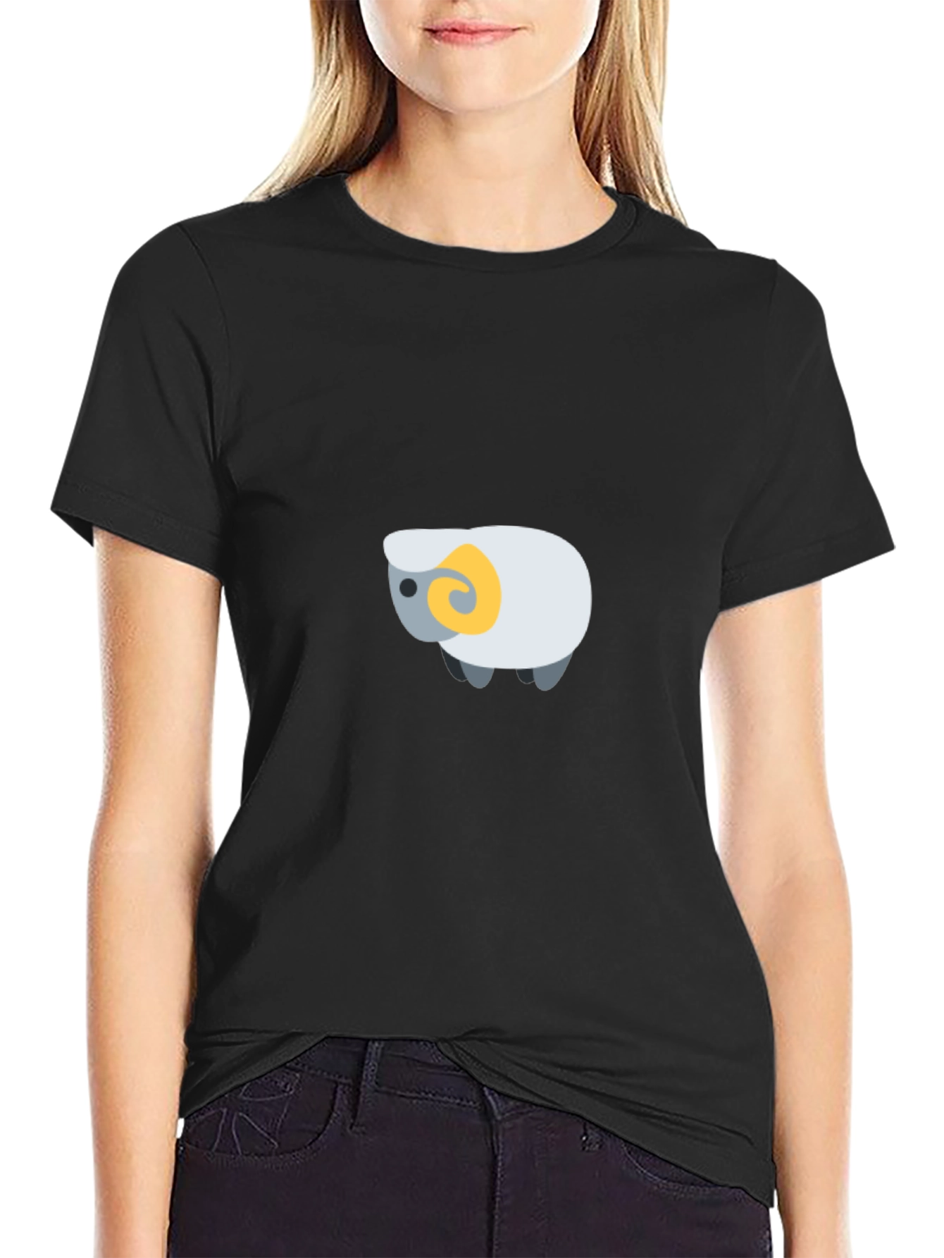 Stylish Black Tee with Ram Graphic