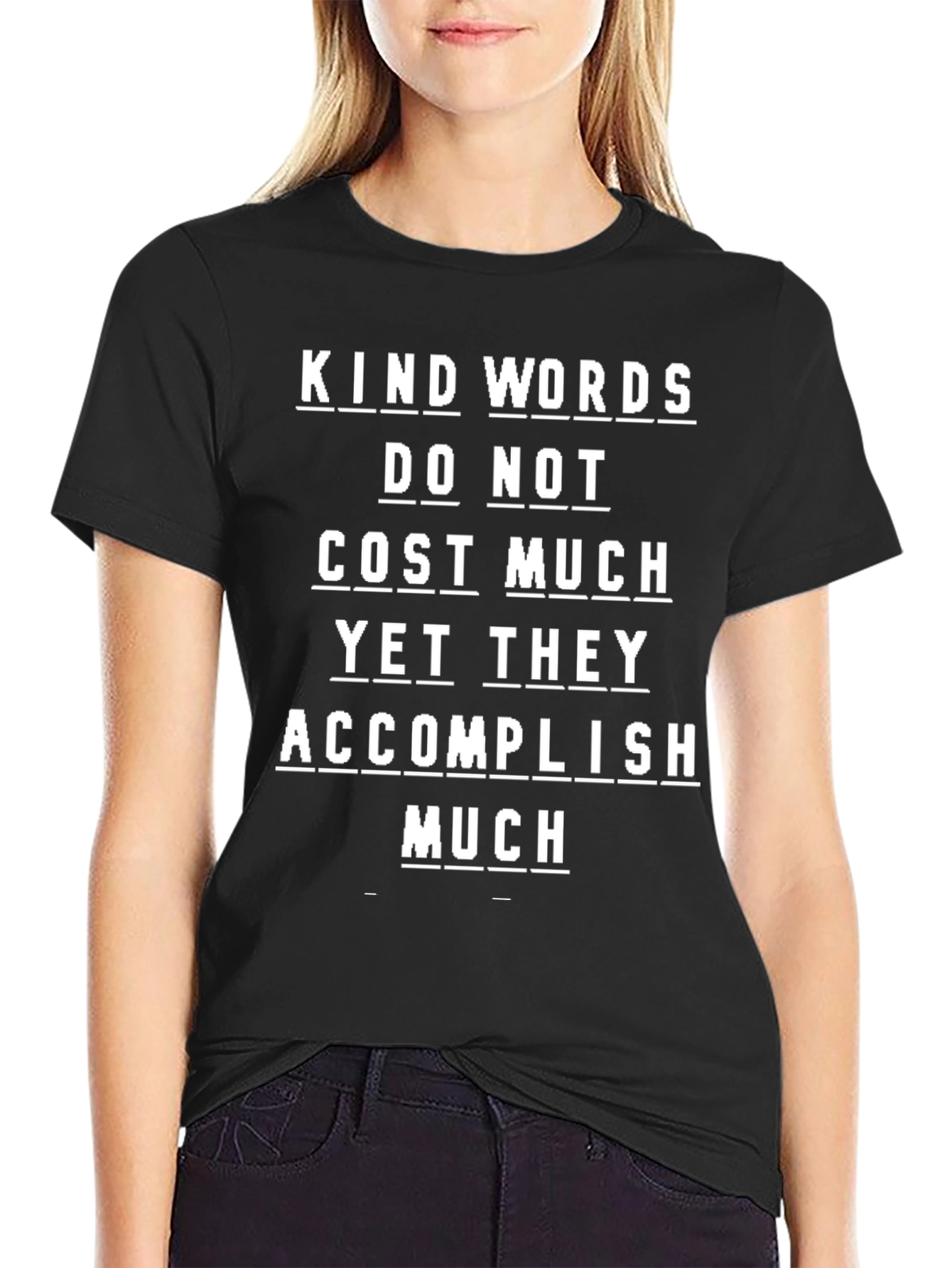 Kind Words Graphic T-Shirt - Motivational Black Tee
