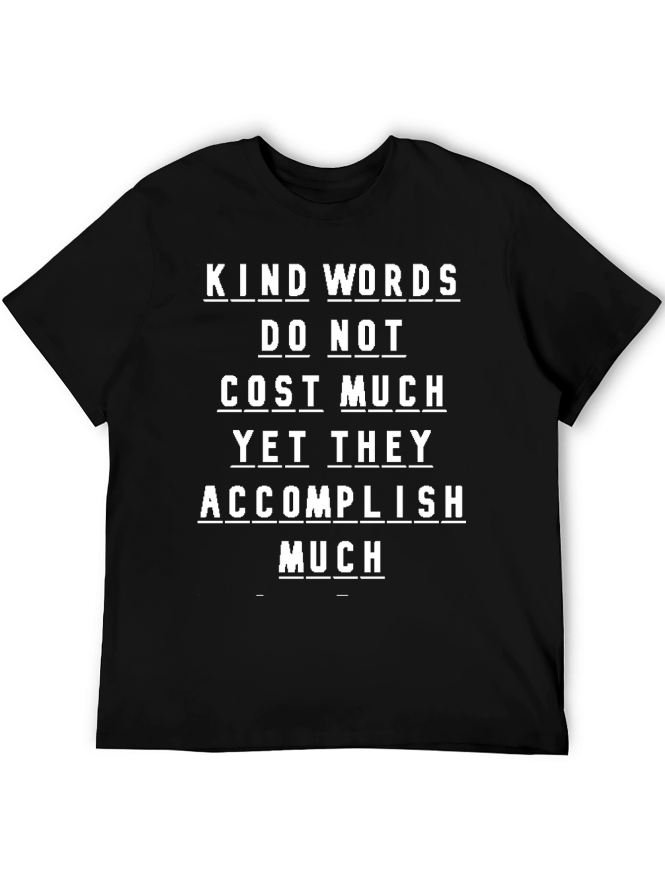 Kind Words Graphic T-Shirt - Motivational Black Tee