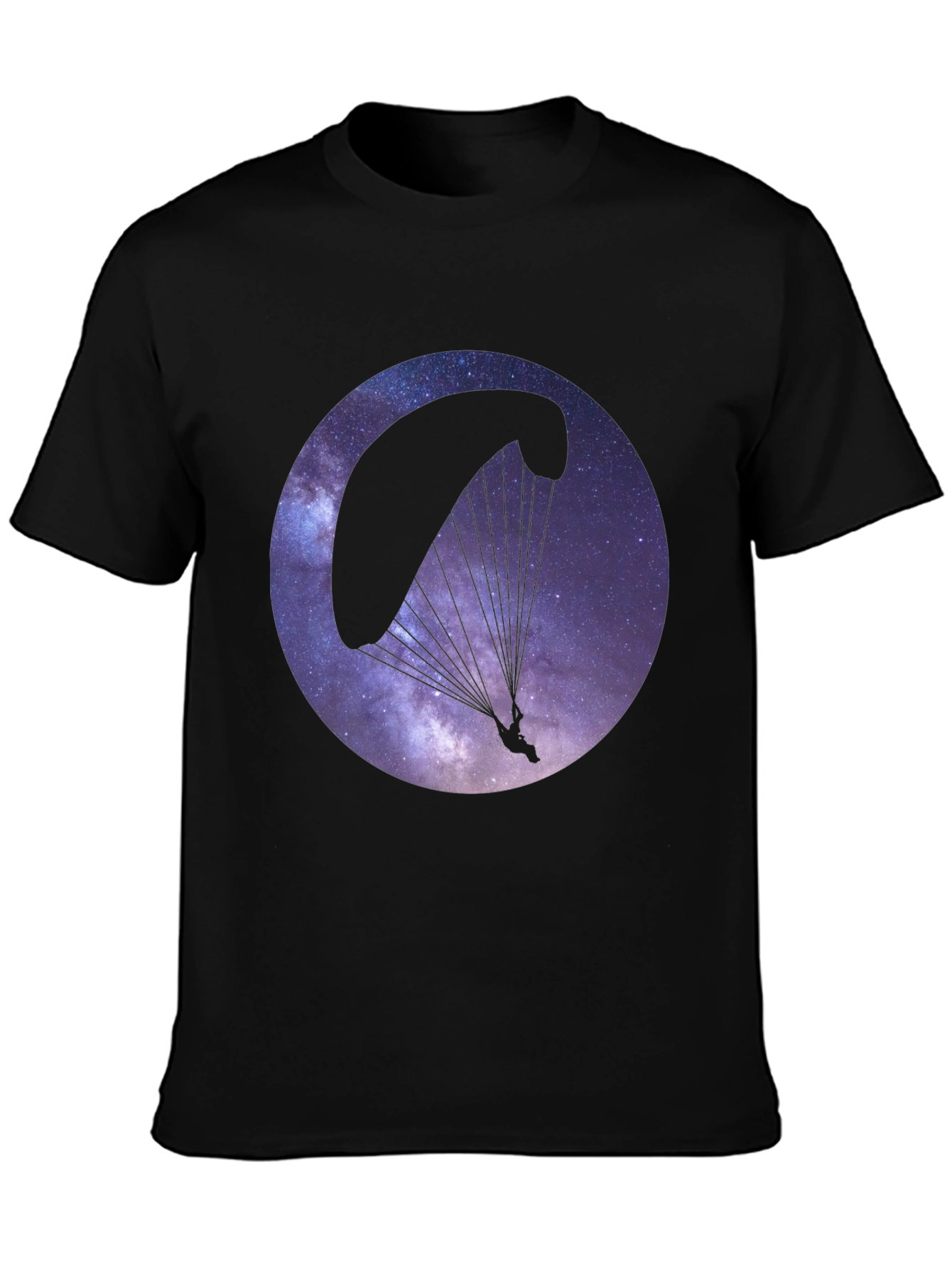 Galaxy Paragliding Black T-Shirt