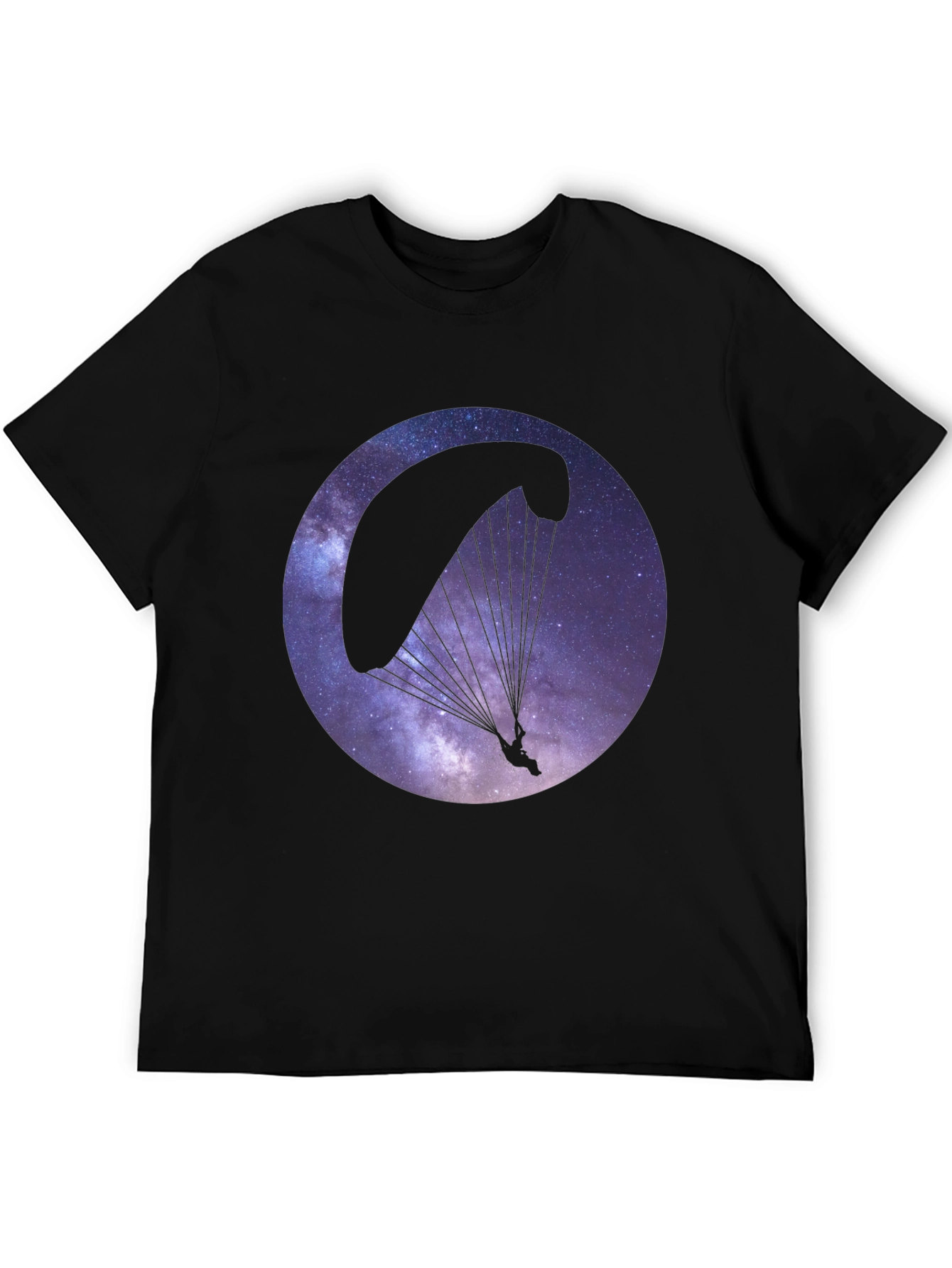 Galaxy Paragliding Black T-Shirt