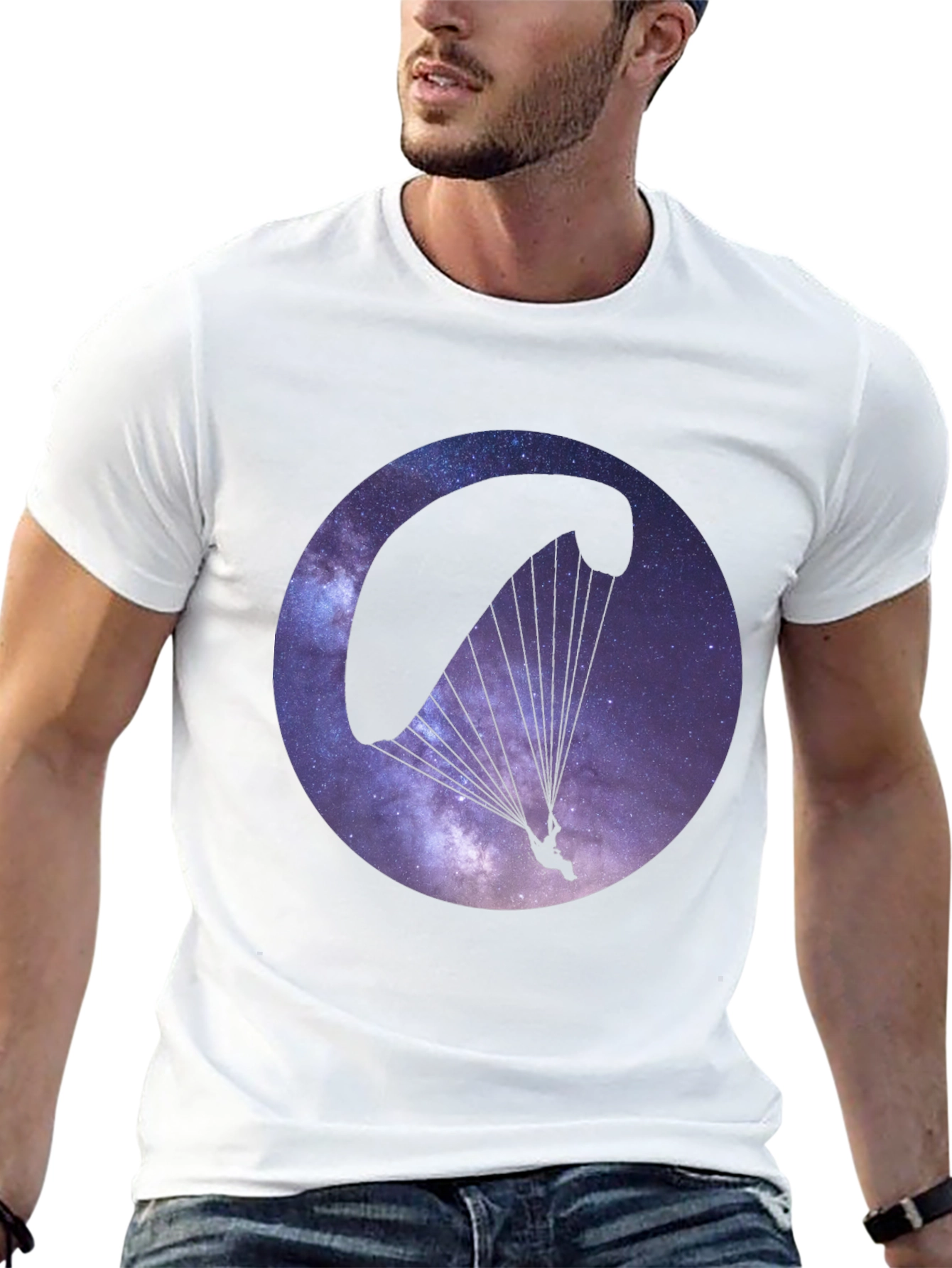 Galaxy Paragliding Black T-Shirt