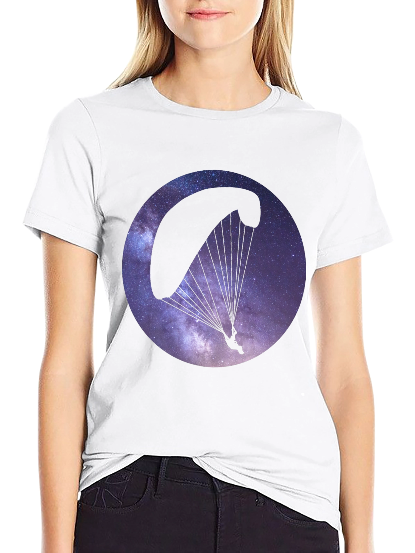 Galaxy Paragliding Black T-Shirt