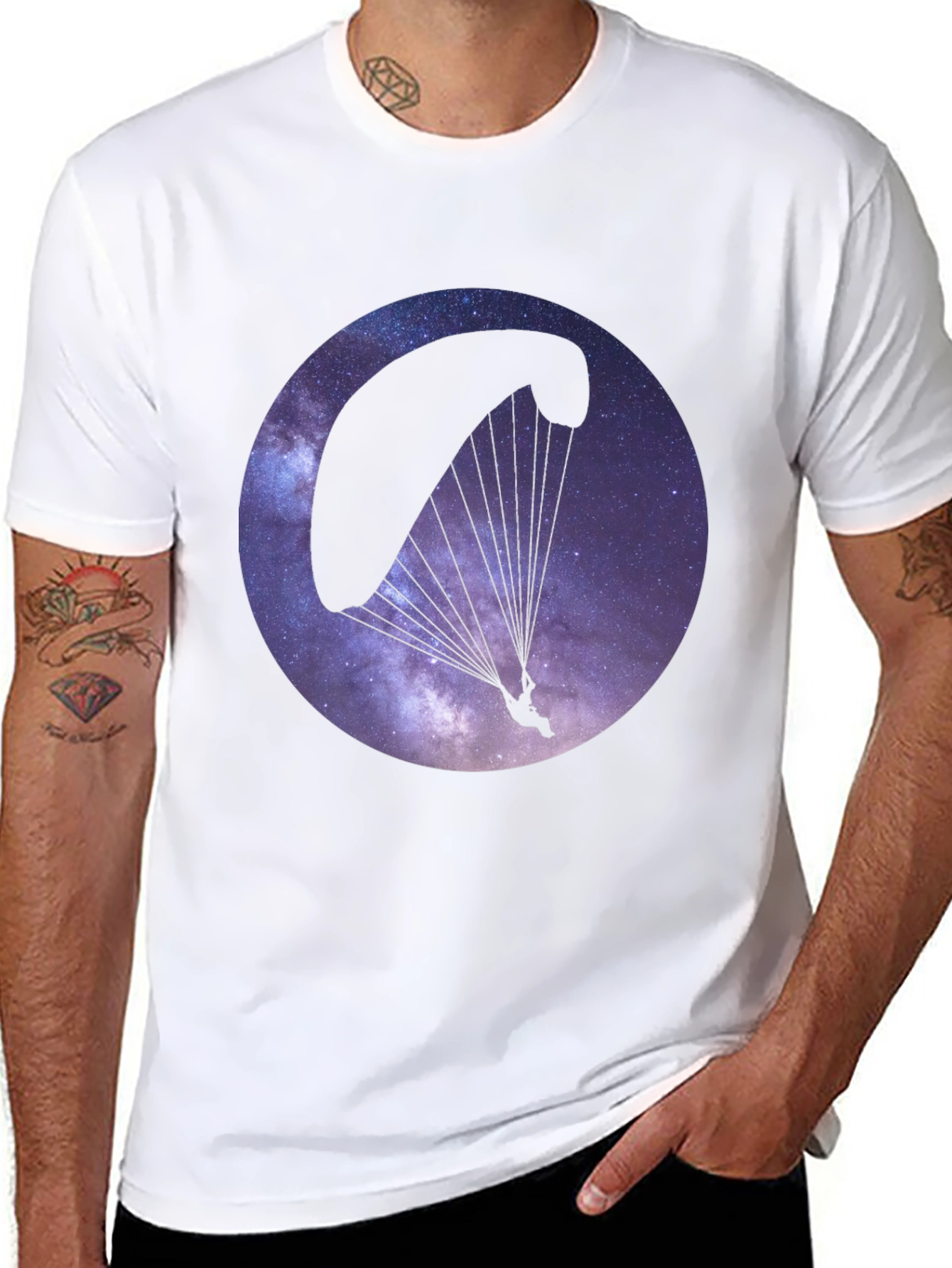 Galaxy Paragliding Black T-Shirt