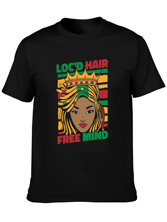Locd Hair Free Mind Graphic Tee - Unisex Black T-Shirt